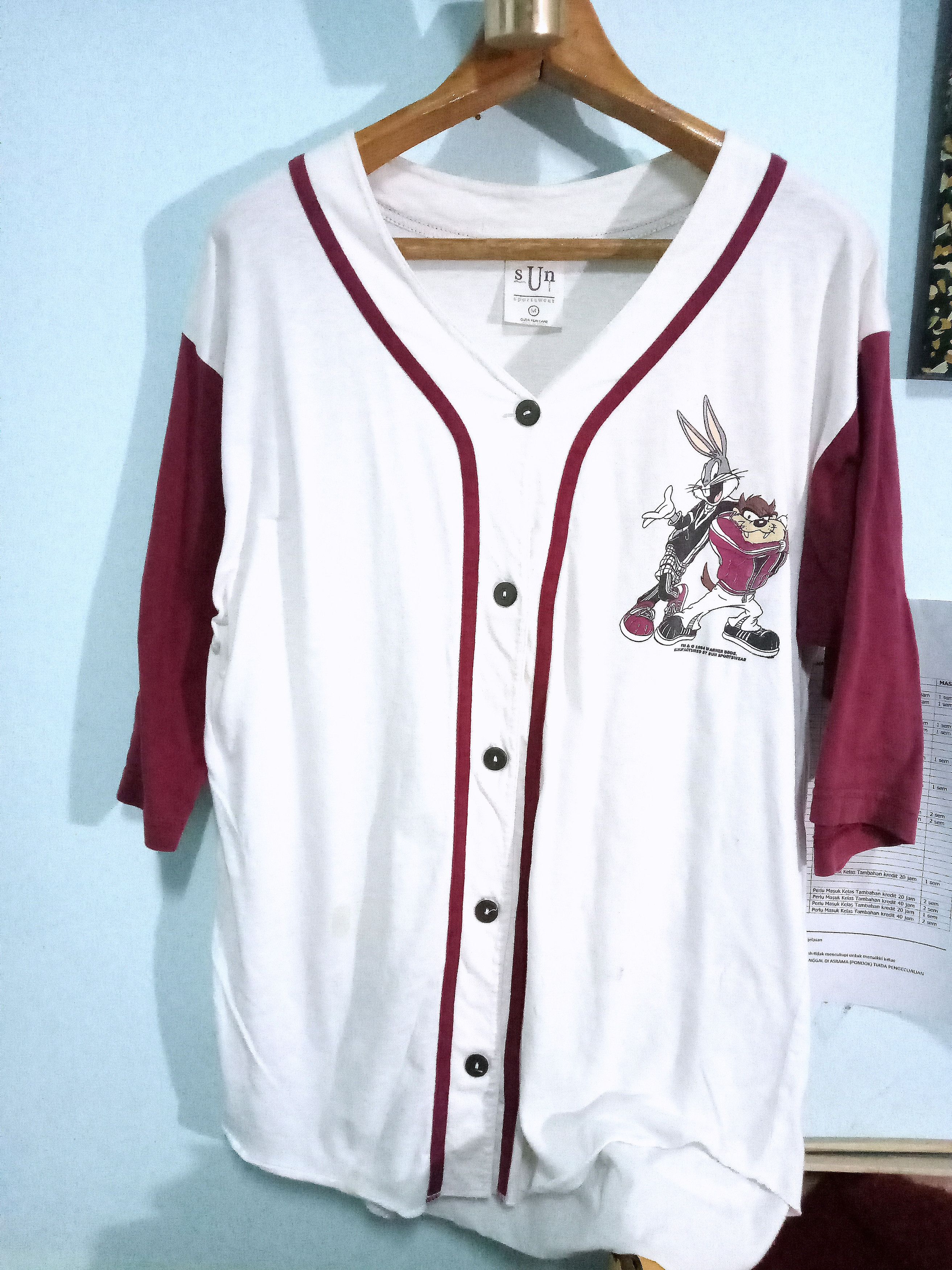 Cartoon Network Vintage 90s Looney Tunes Tazmanian X Bunny Raglan 1994 NBA Size US M / EU 48-50 / 2 - 2 Thumbnail