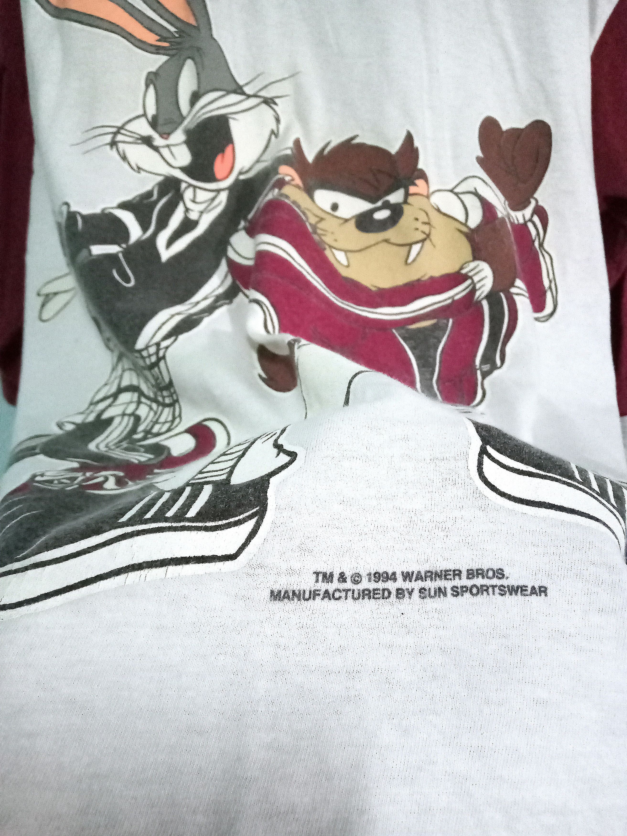 Cartoon Network Vintage 90s Looney Tunes Tazmanian X Bunny Raglan 1994 NBA Size US M / EU 48-50 / 2 - 3 Thumbnail