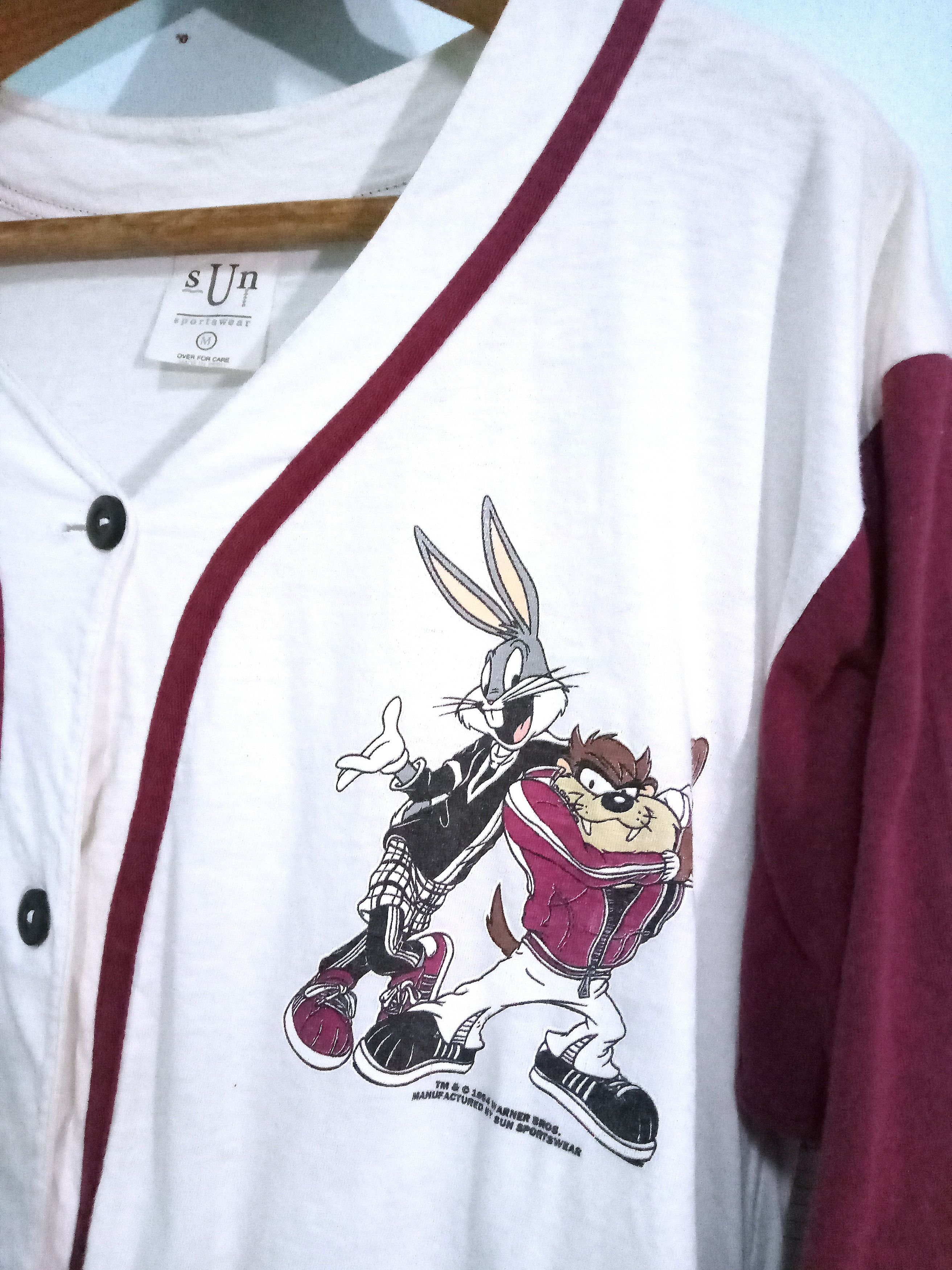 Cartoon Network Vintage 90s Looney Tunes Tazmanian X Bunny Raglan 1994 NBA Size US M / EU 48-50 / 2 - 4 Thumbnail