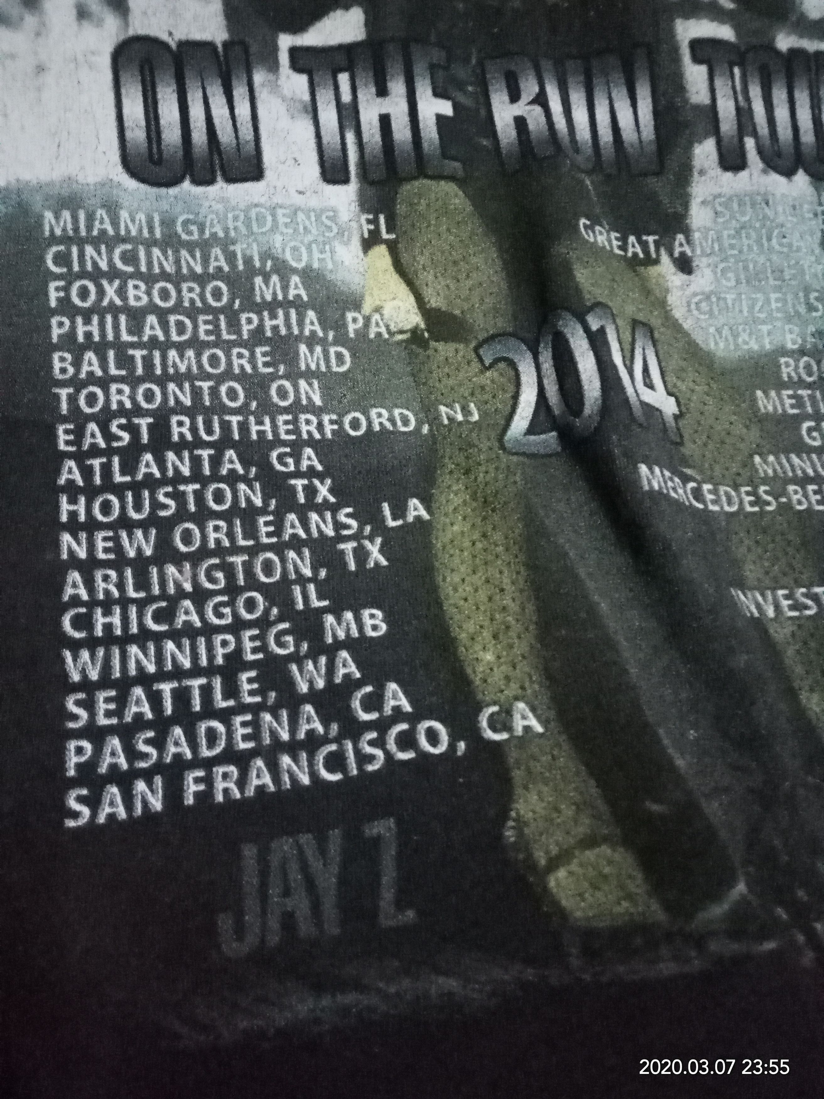 On The Run Jay Z x Beyonce Concert tour T shirt
