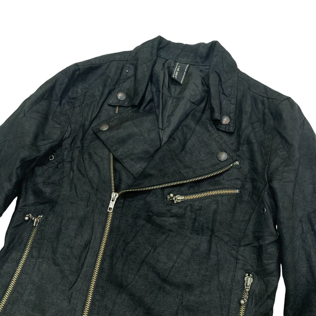 Japanese Brand 🇯🇵Chil Deric II Double Collar Synthetic Leather Jacket Size S / US 4 / IT 40 - 8 Thumbnail