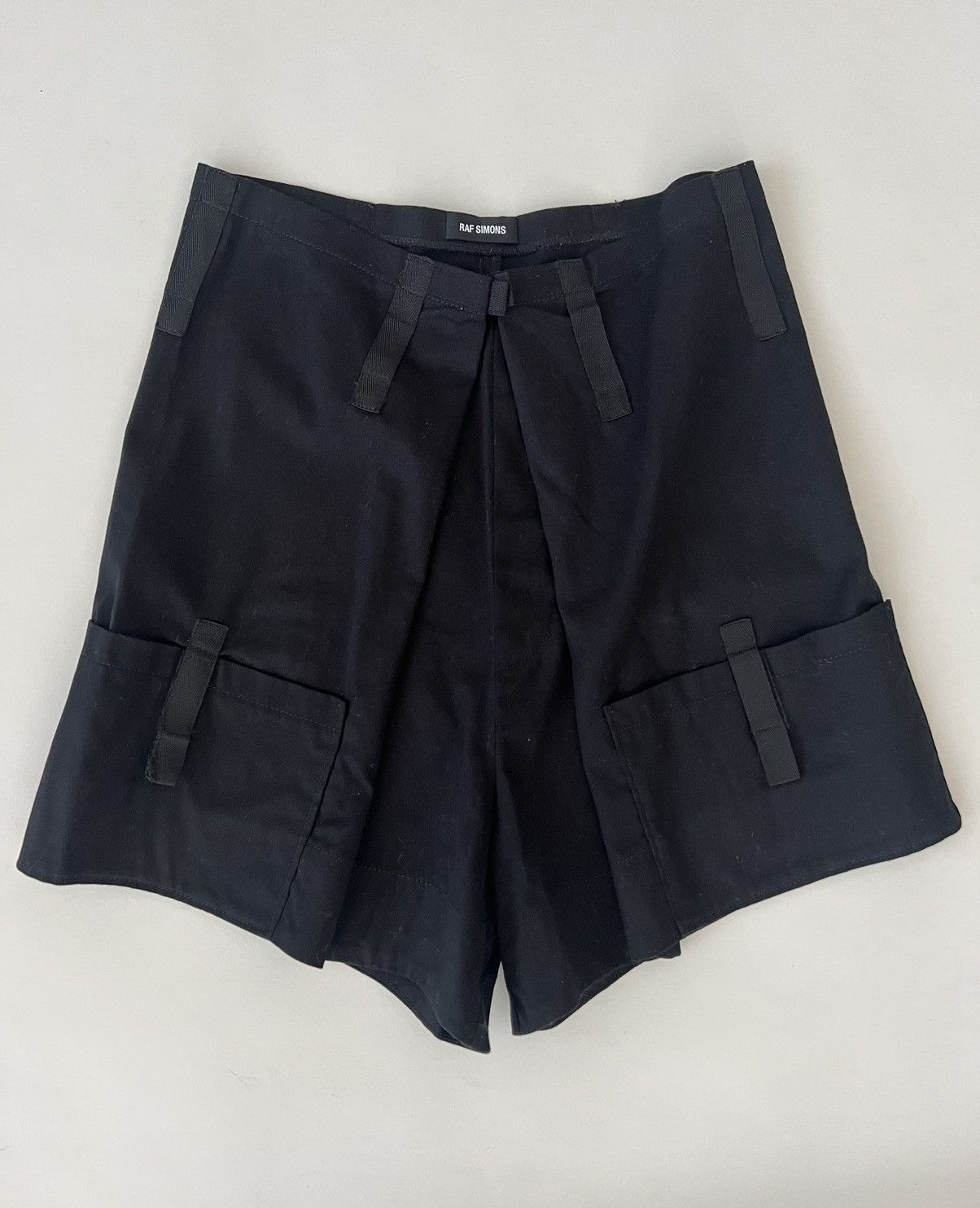 image of Raf Simons Ss16 Wrap Velcro Shorts in Black, Men's (Size 32)
