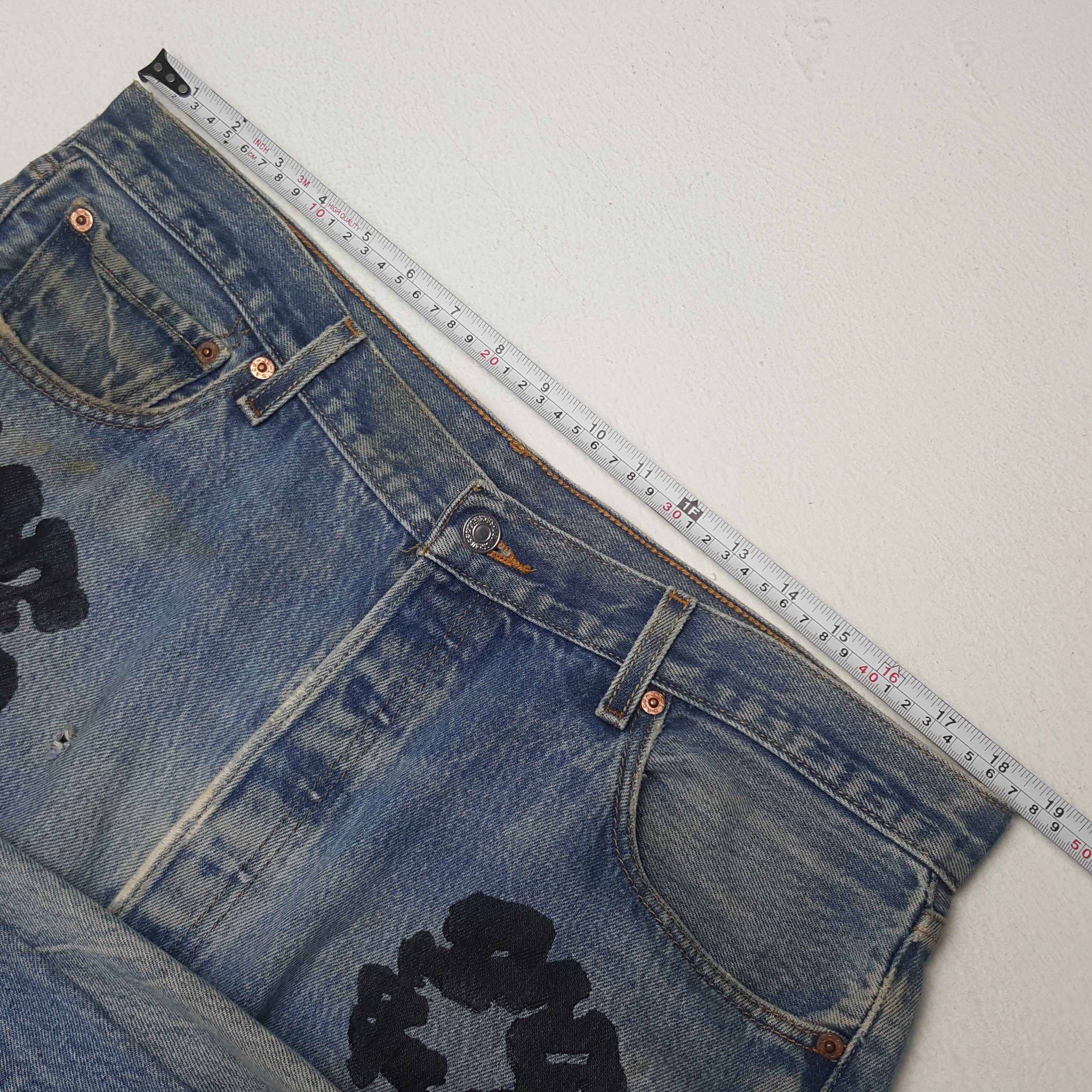 Levi's × Vintage Vintage Levi's Custom Art Denim Tears Denim Jeans Size US 37 - 7 Thumbnail