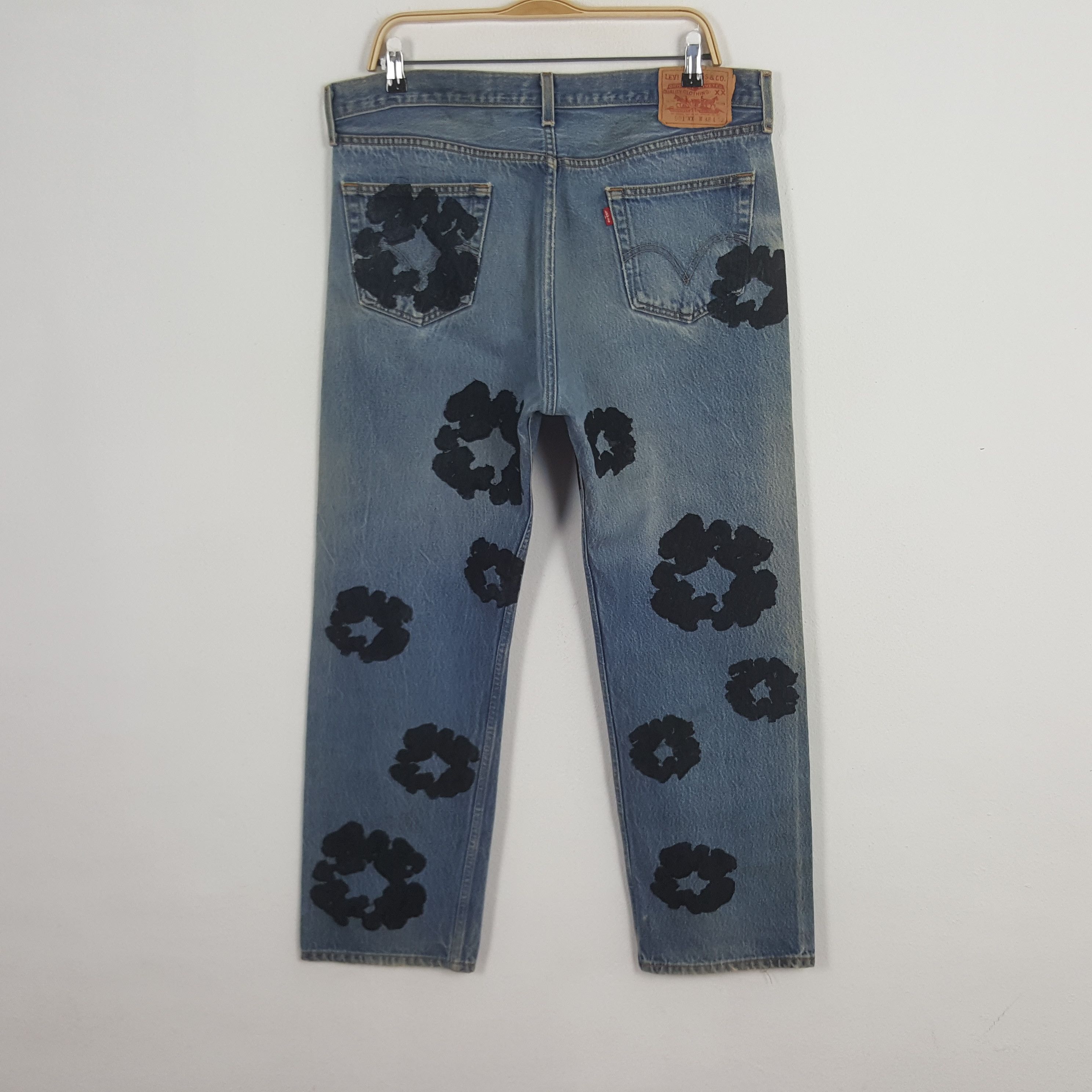 Levi's × Vintage Vintage Levi's Custom Art Denim Tears Denim Jeans Size US 37 - 4 Thumbnail
