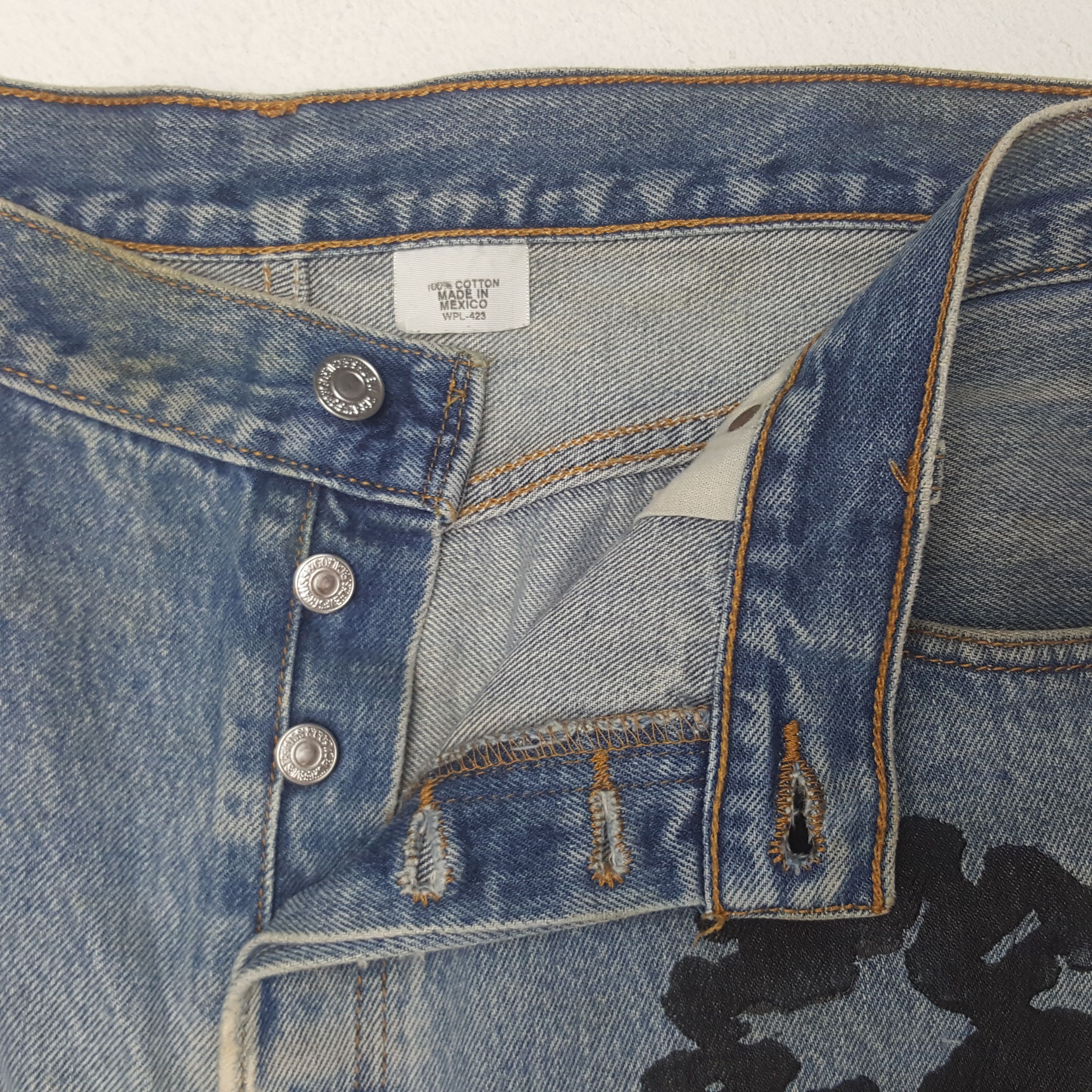 Levi's × Vintage Vintage Levi's Custom Art Denim Tears Denim Jeans Size US 37 - 12 Thumbnail