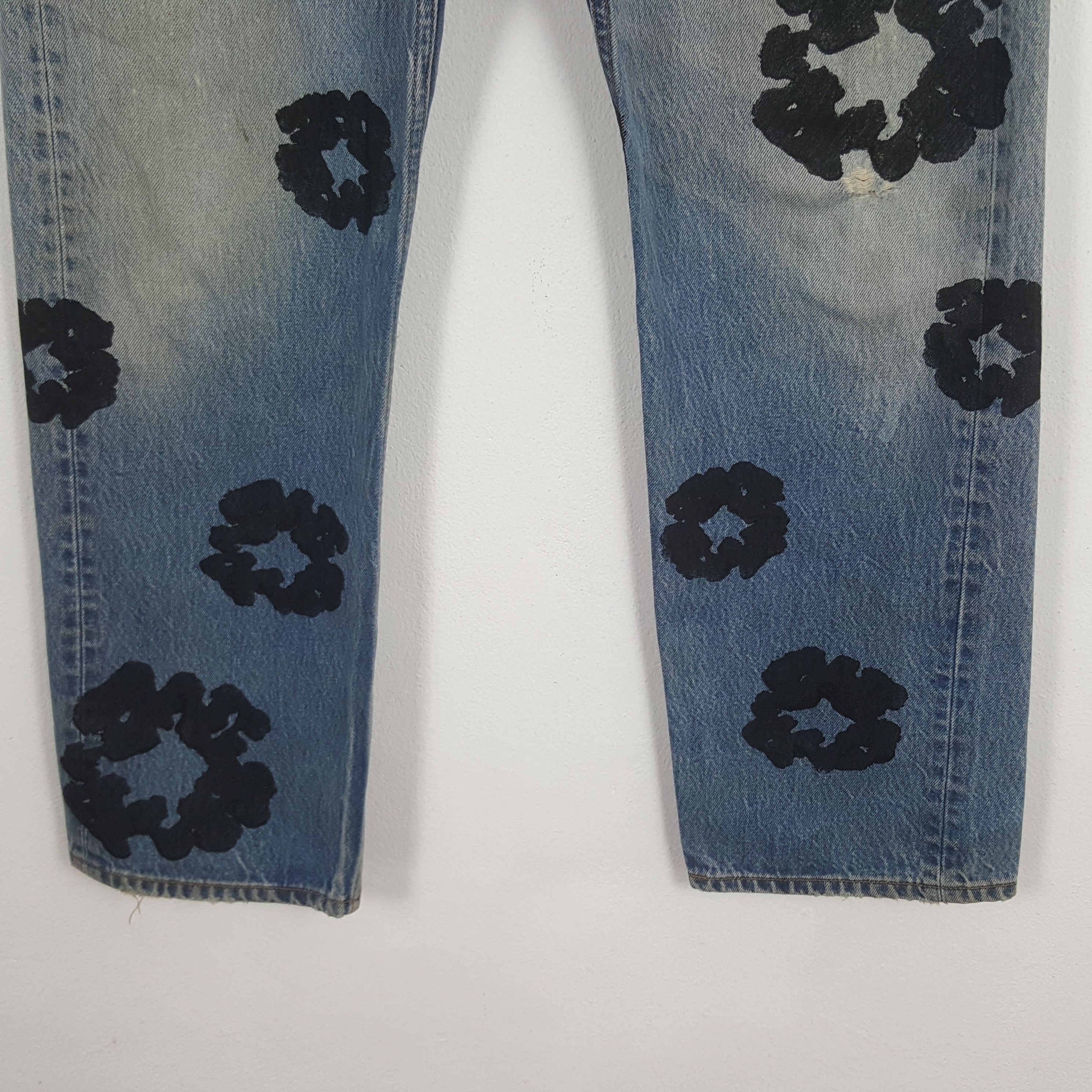 Levi's × Vintage Vintage Levi's Custom Art Denim Tears Denim Jeans Size US 37 - 3 Thumbnail