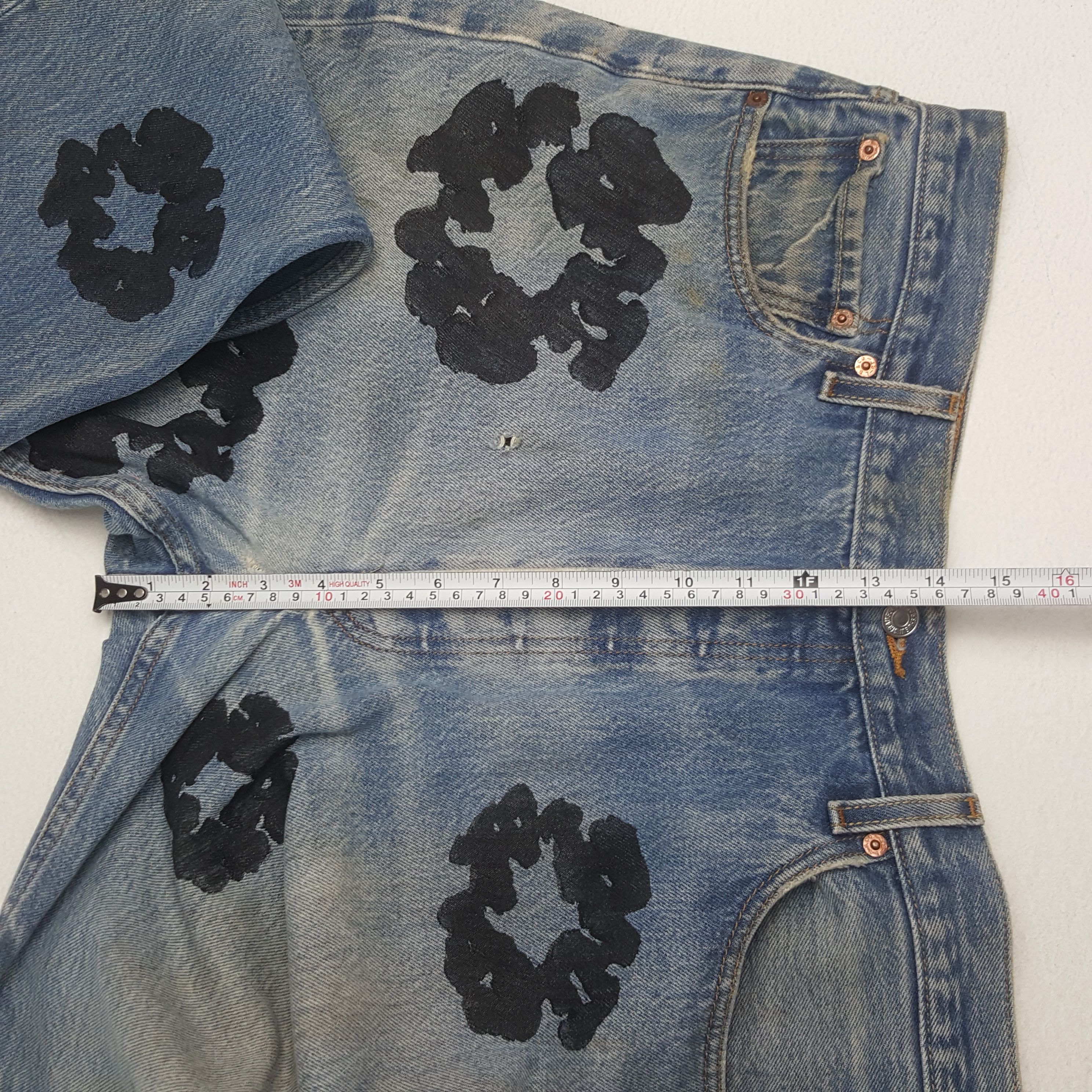Levi's × Vintage Vintage Levi's Custom Art Denim Tears Denim Jeans Size US 37 - 8 Thumbnail
