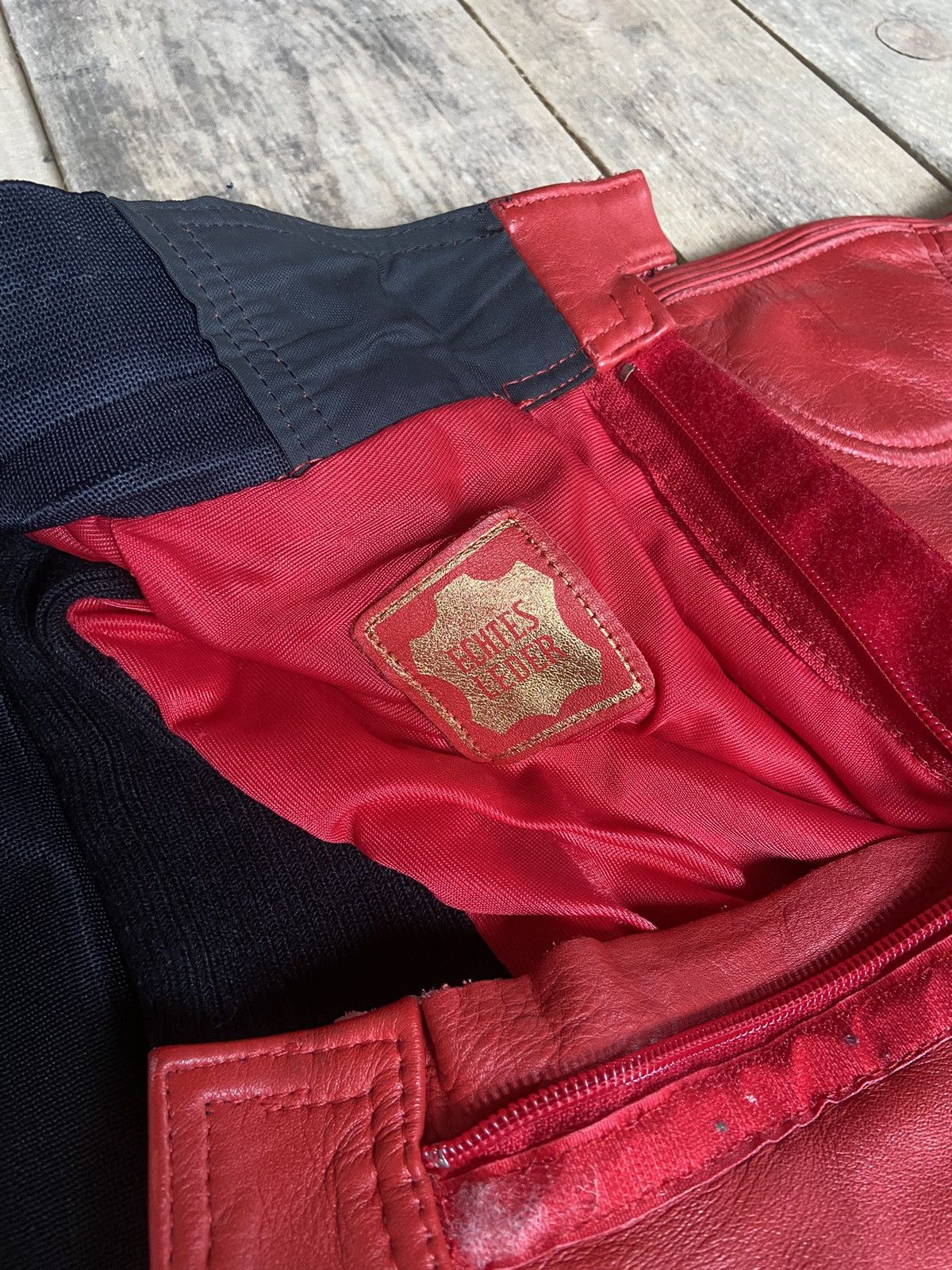 Genuine Leather Vintage Ixs red leather rare pants y2k Size US 32 / EU 48 - 5 Thumbnail