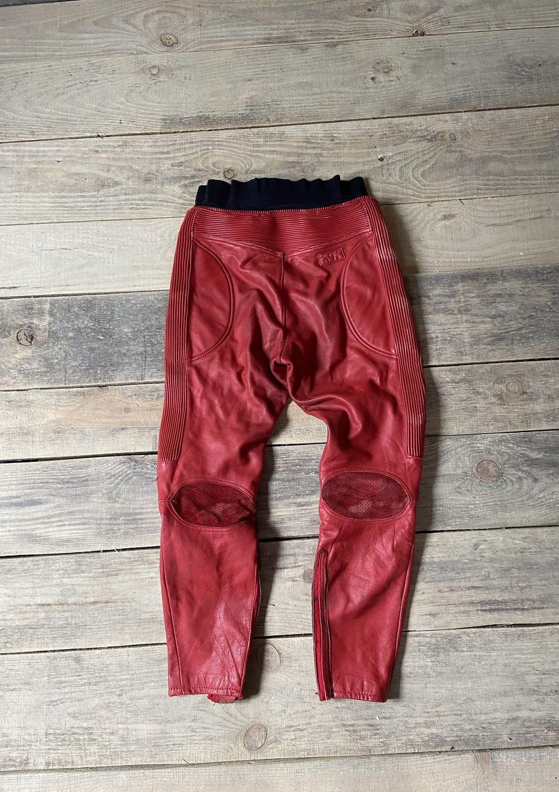 Genuine Leather Vintage Ixs red leather rare pants y2k Size US 32 / EU 48 - 2 Thumbnail