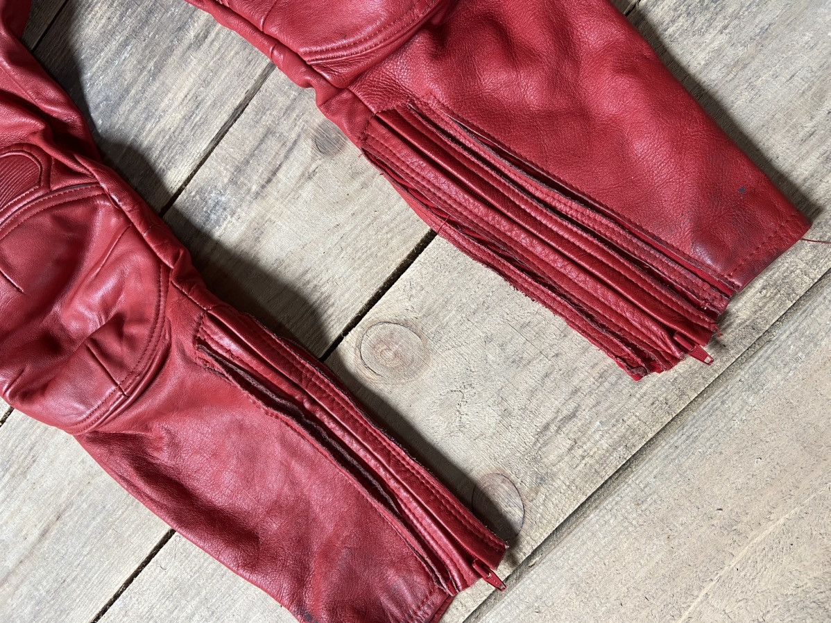 Genuine Leather Vintage Ixs red leather rare pants y2k Size US 32 / EU 48 - 9 Thumbnail