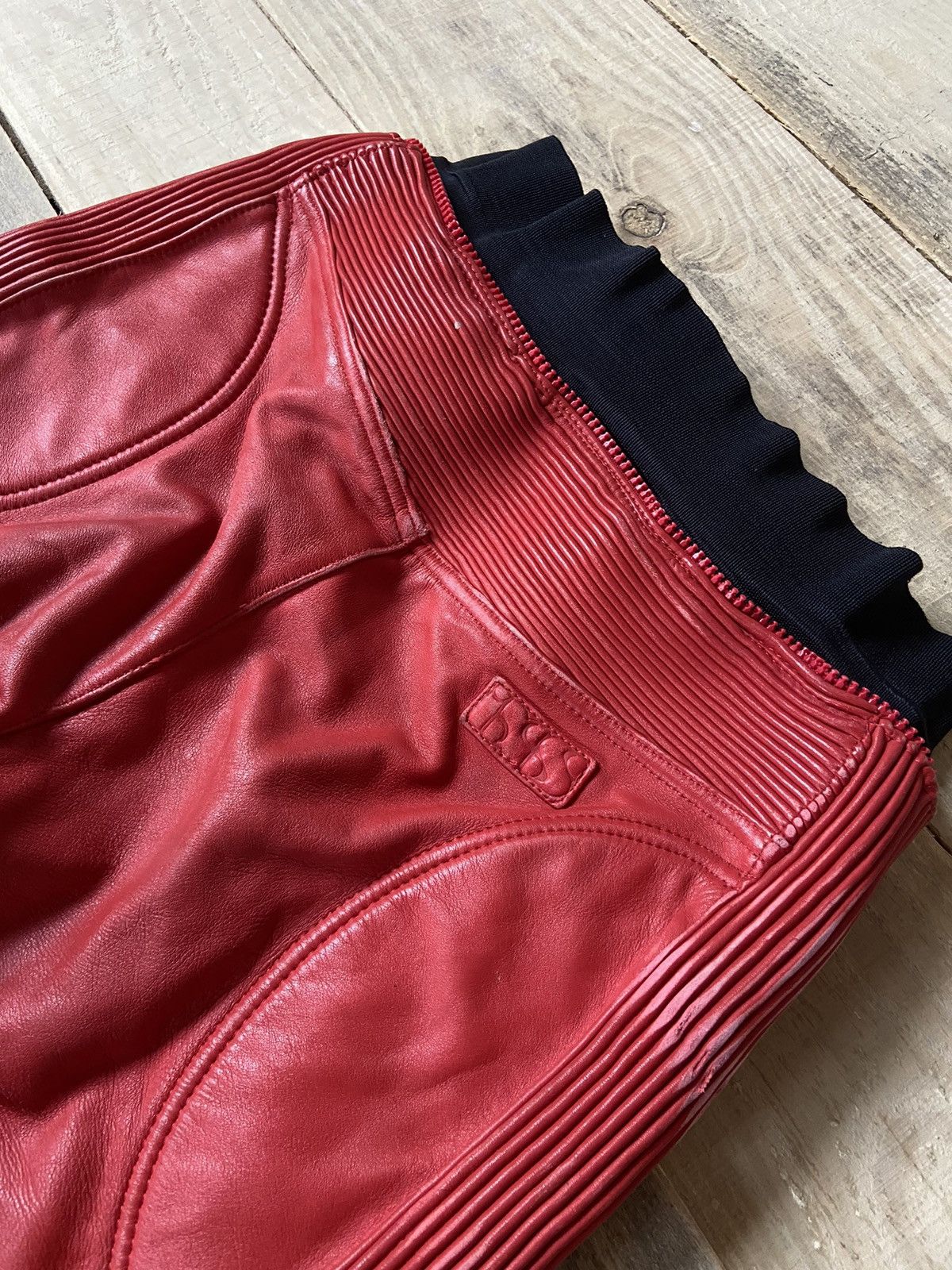 Genuine Leather Vintage Ixs red leather rare pants y2k Size US 32 / EU 48 - 3 Thumbnail