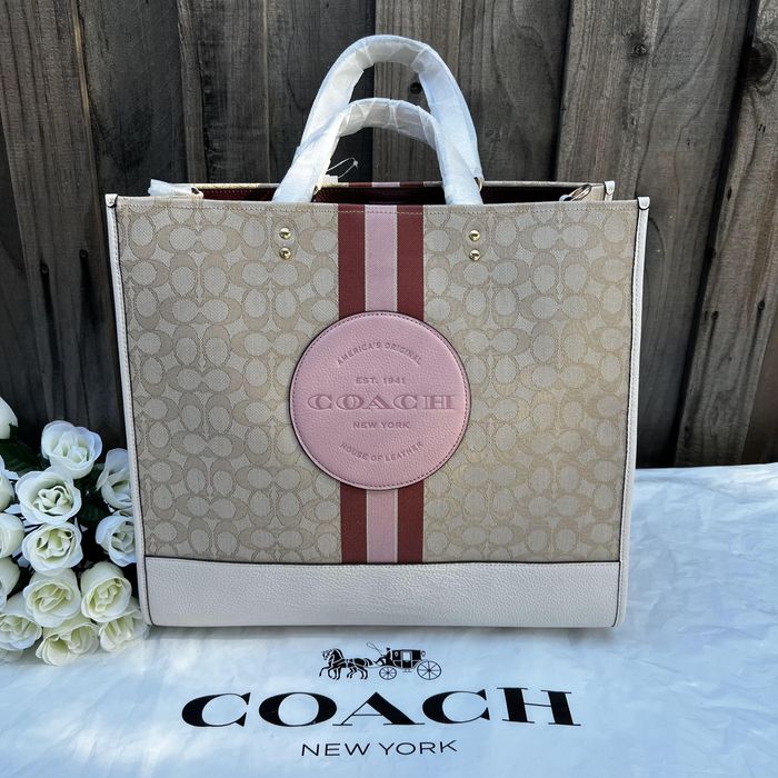 Coach Dempsey Tote 40 in Signature Jacquard with Stripe Patch