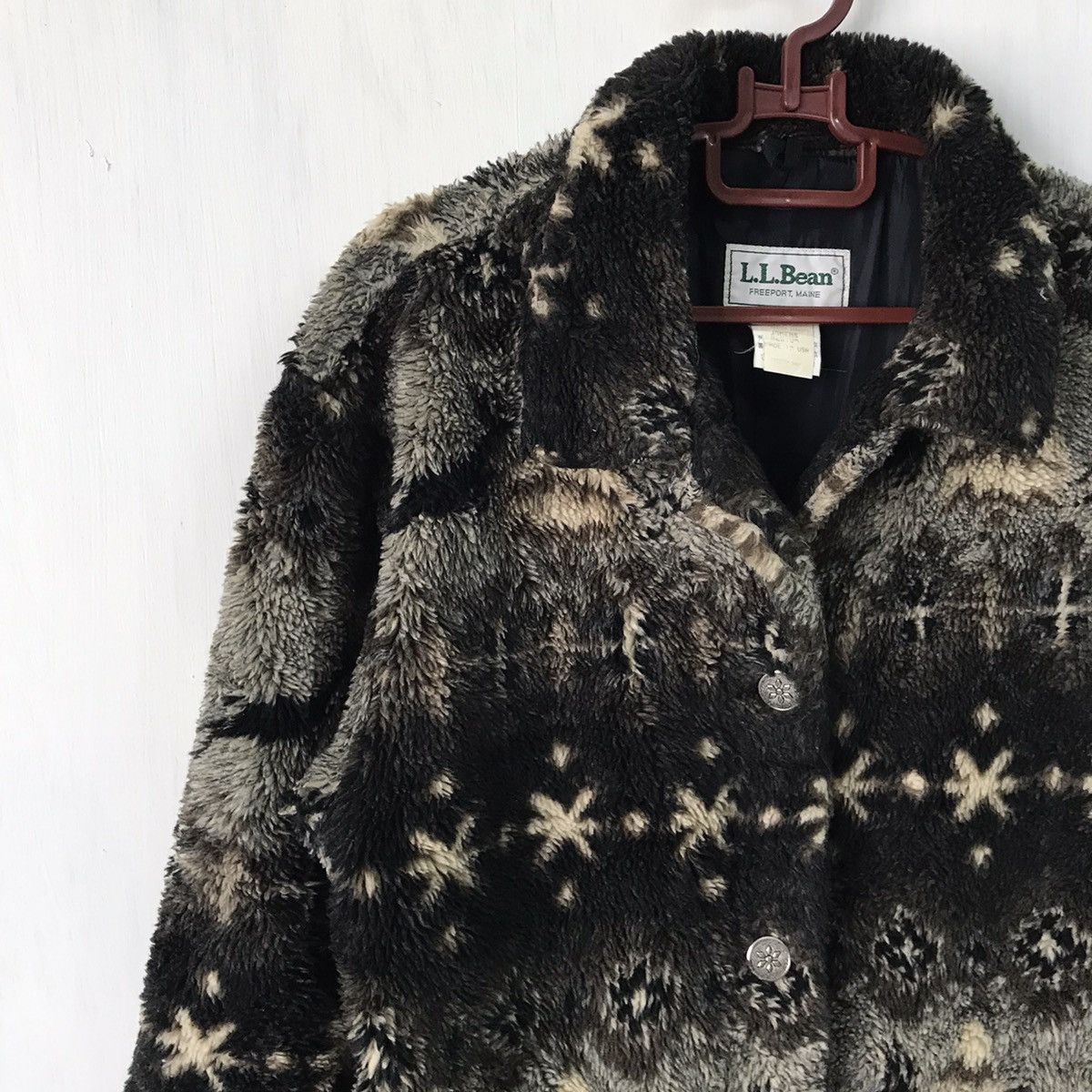 L.L. Bean × Vintage 💥Cozy Printed Deep Pile LL Bean Jacket Made in Usa Size M / US 6-8 / IT 42-44 - 3 Thumbnail