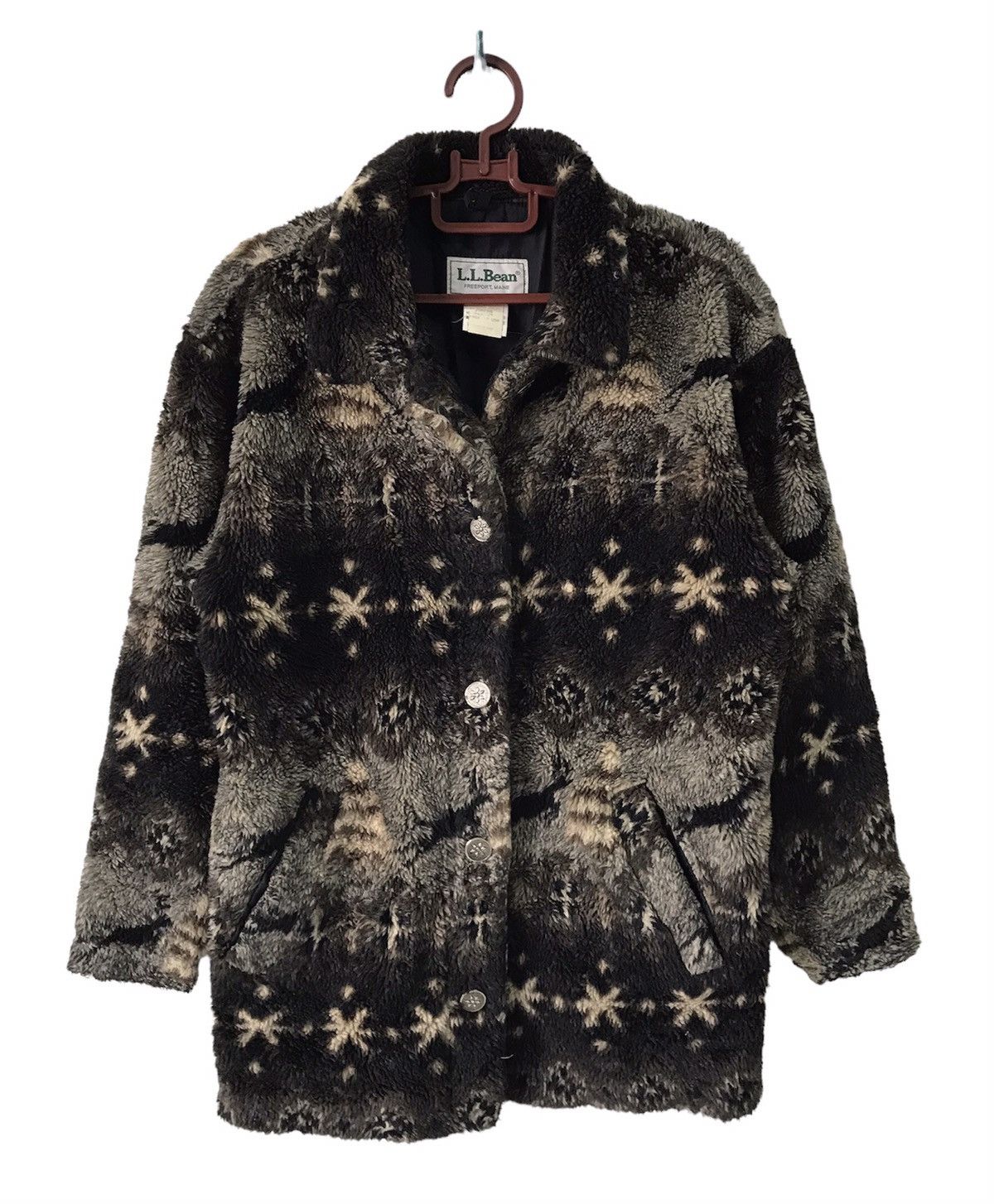 L.L. Bean × Vintage 💥Cozy Printed Deep Pile LL Bean Jacket Made in Usa Size M / US 6-8 / IT 42-44 - 1 Thumbnail