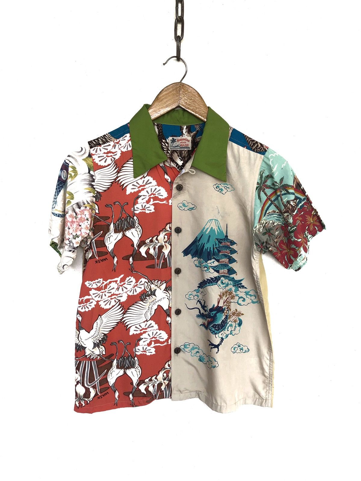 Japanese Brand RARE🔥 Wask 🇯🇵 Patchwork Aloha Rayon Hawaii Shirt Size US XS / EU 42 / 0 - 1 Thumbnail