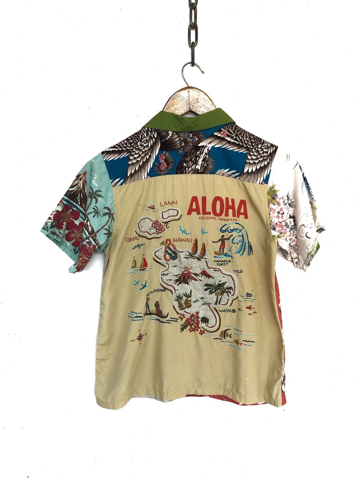 Japanese Brand RARE🔥 Wask 🇯🇵 Patchwork Aloha Rayon Hawaii Shirt Size US XS / EU 42 / 0 - 2 Thumbnail