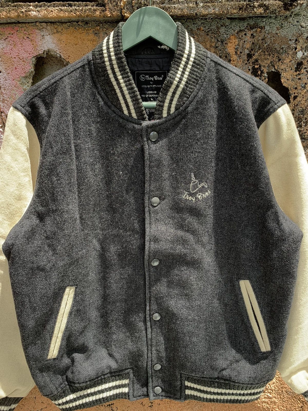 Vintage Vintage Troy Bros Wool Varsity Jacket Size US L / EU 52-54 / 3 - 2 Thumbnail