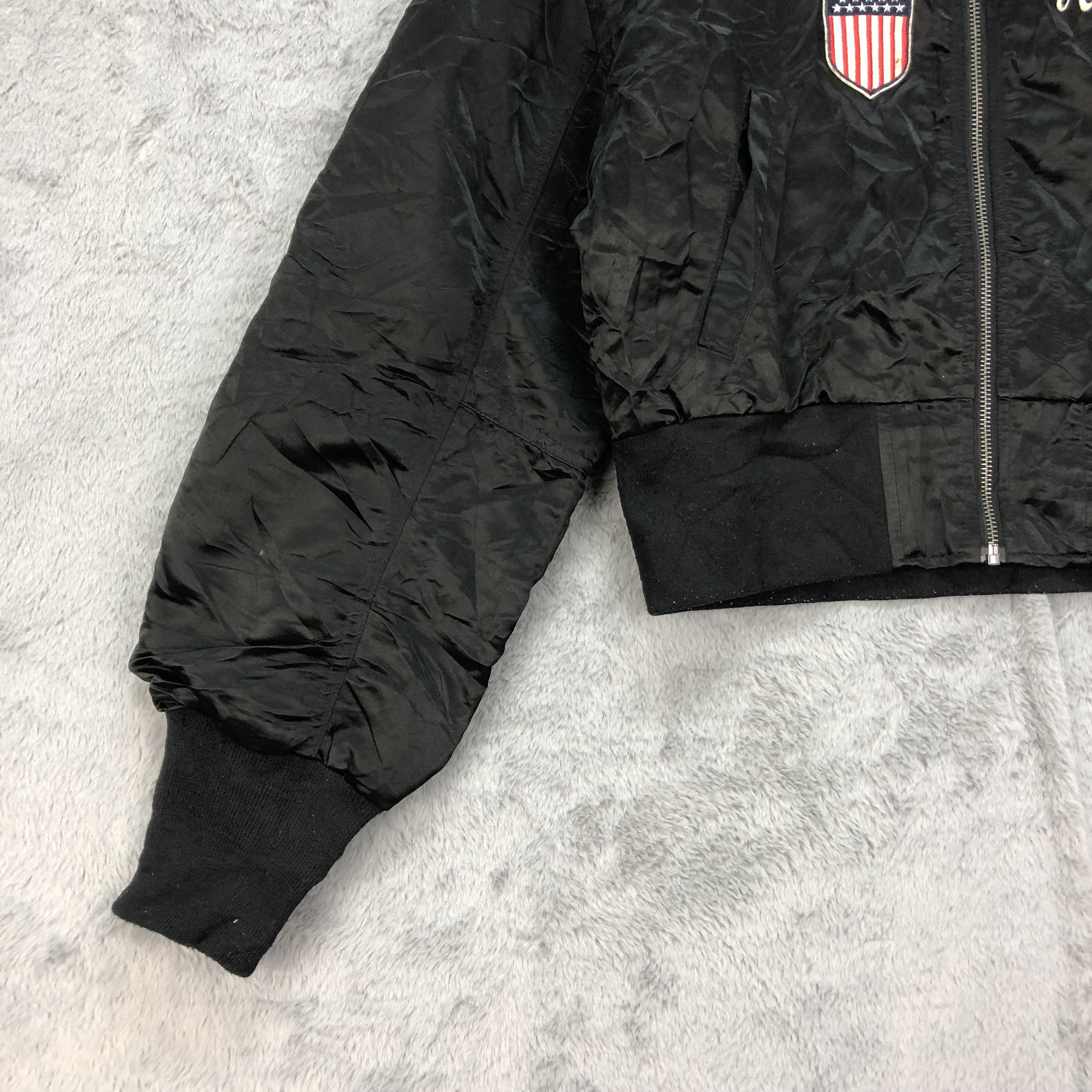 Japanese Brand Patches Black Bombers Cropped Jacket #4630-161 Size M / US 6-8 / IT 42-44 - 5 Thumbnail