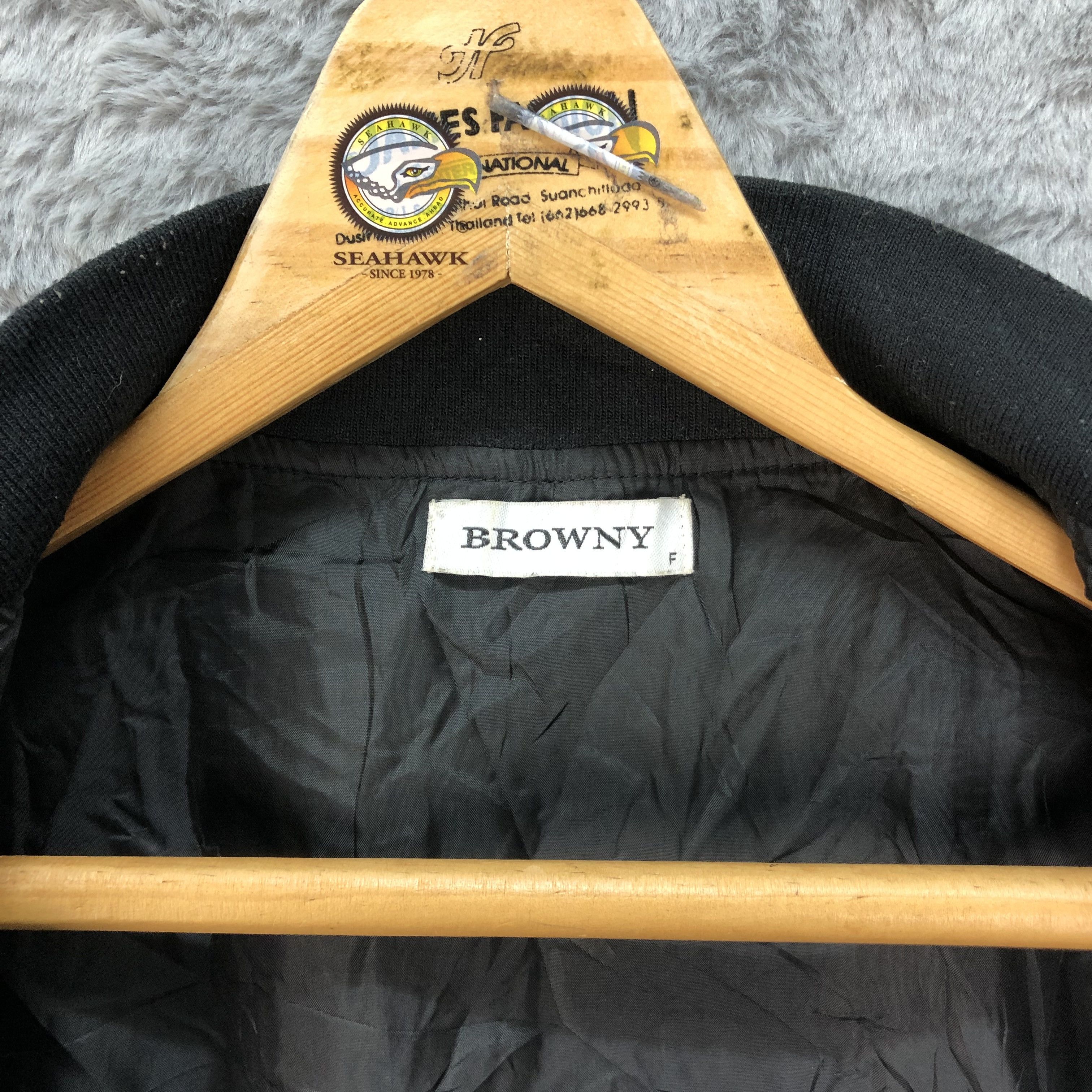 Japanese Brand Patches Black Bombers Cropped Jacket #4630-161 Size M / US 6-8 / IT 42-44 - 9 Thumbnail