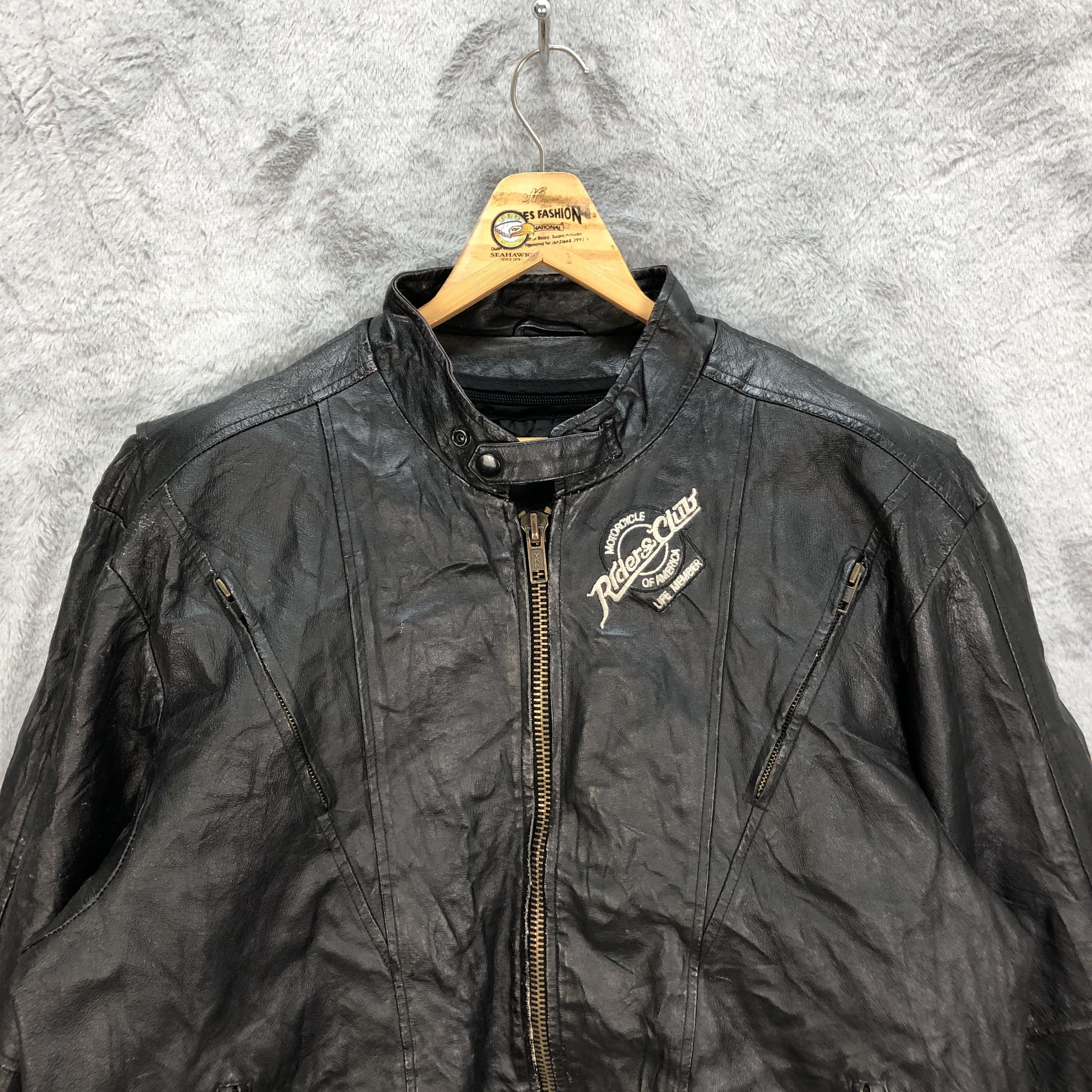 Vintage MOTORCYCLE RIDERS CLUB OF AMERICA LEATHER JACKET #5407-188 Size US L / EU 52-54 / 3 - 2 Thumbnail