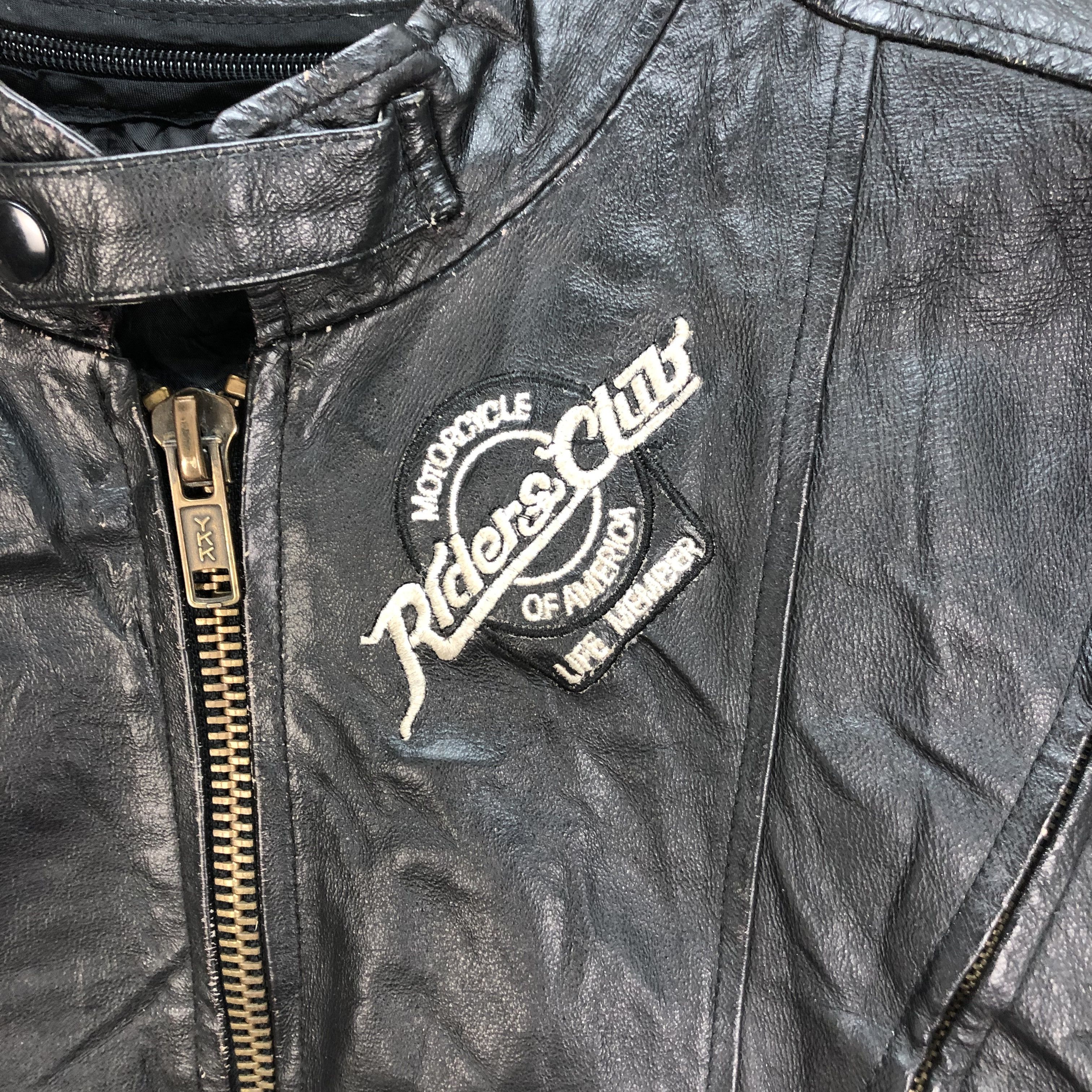 Vintage MOTORCYCLE RIDERS CLUB OF AMERICA LEATHER JACKET #5407-188 Size US L / EU 52-54 / 3 - 3 Thumbnail