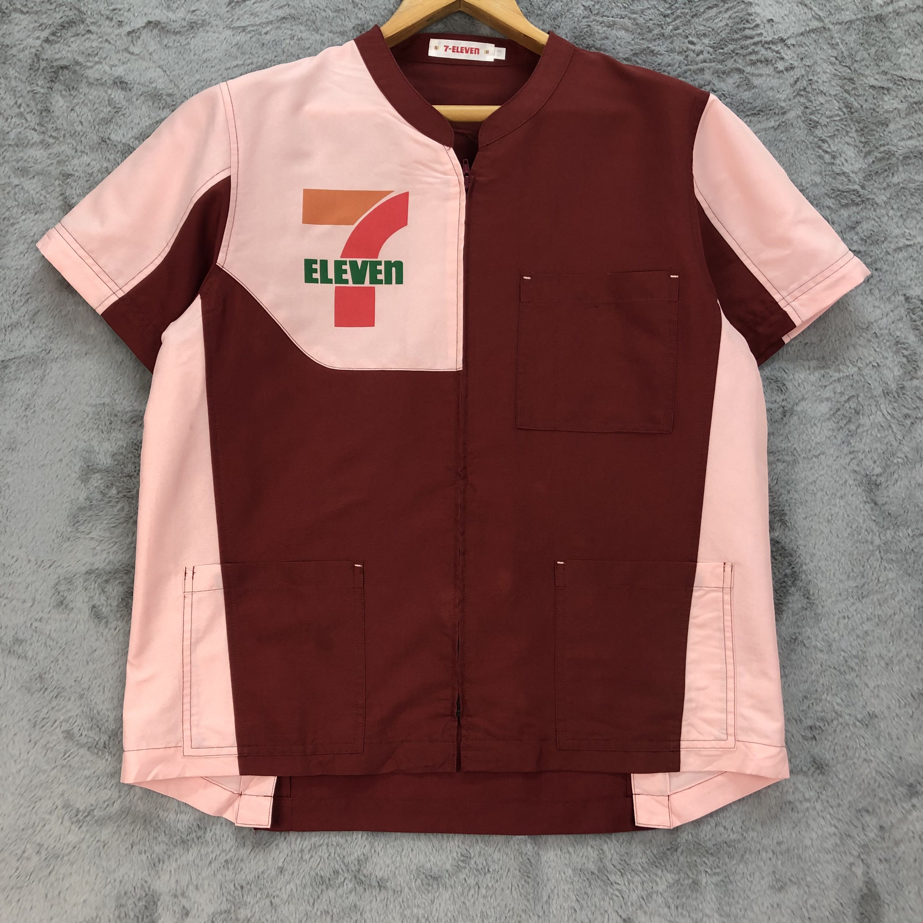 Vintage Vintage 7 ELEVEN Maroon Uniform Jacket Work Jacket #4729-166 Size US M / EU 48-50 / 2 - 4 Thumbnail
