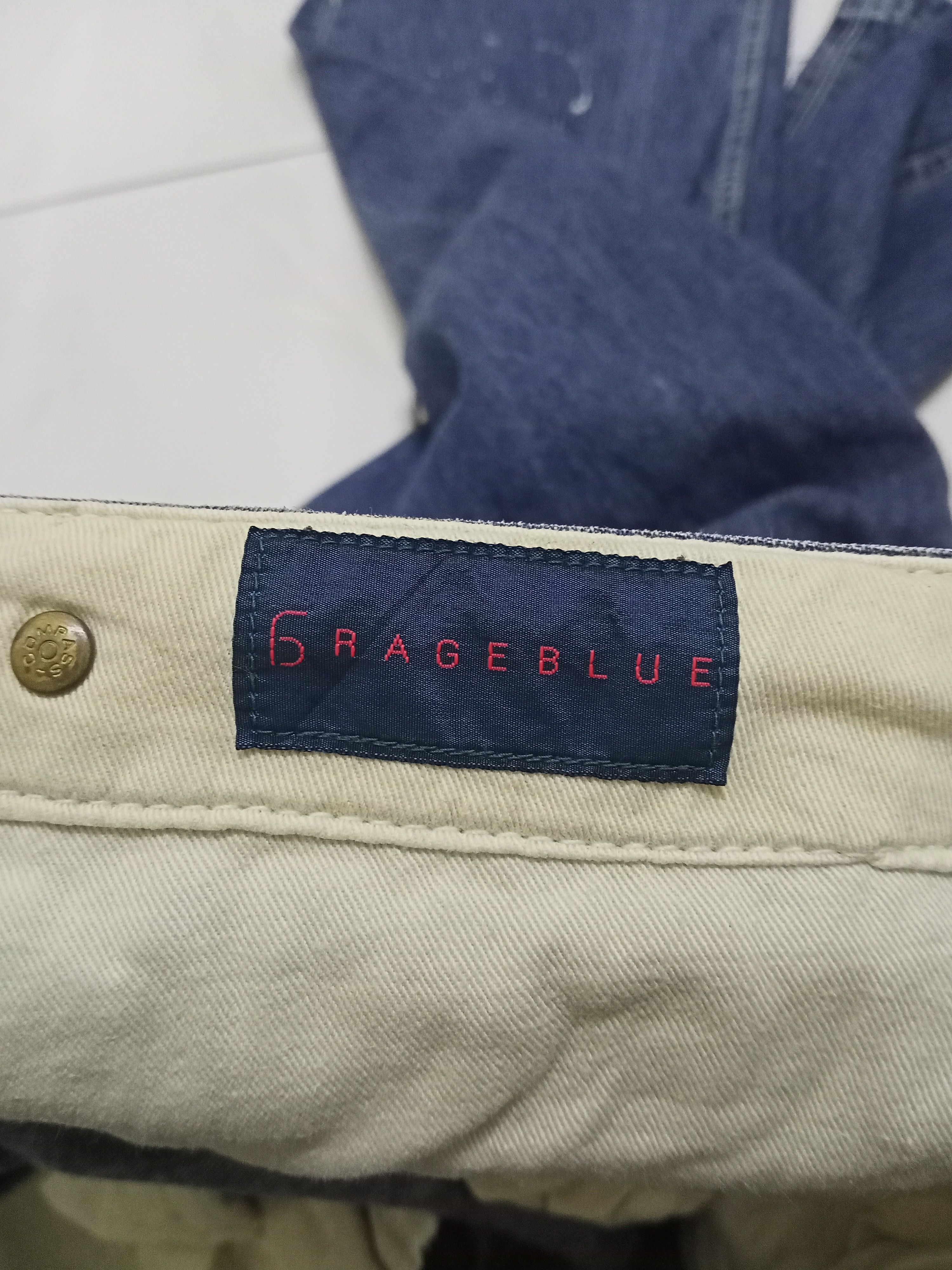 Japanese Brand Rage Blue Plain Splatter Denim Pants Size US 31 - 13 Thumbnail