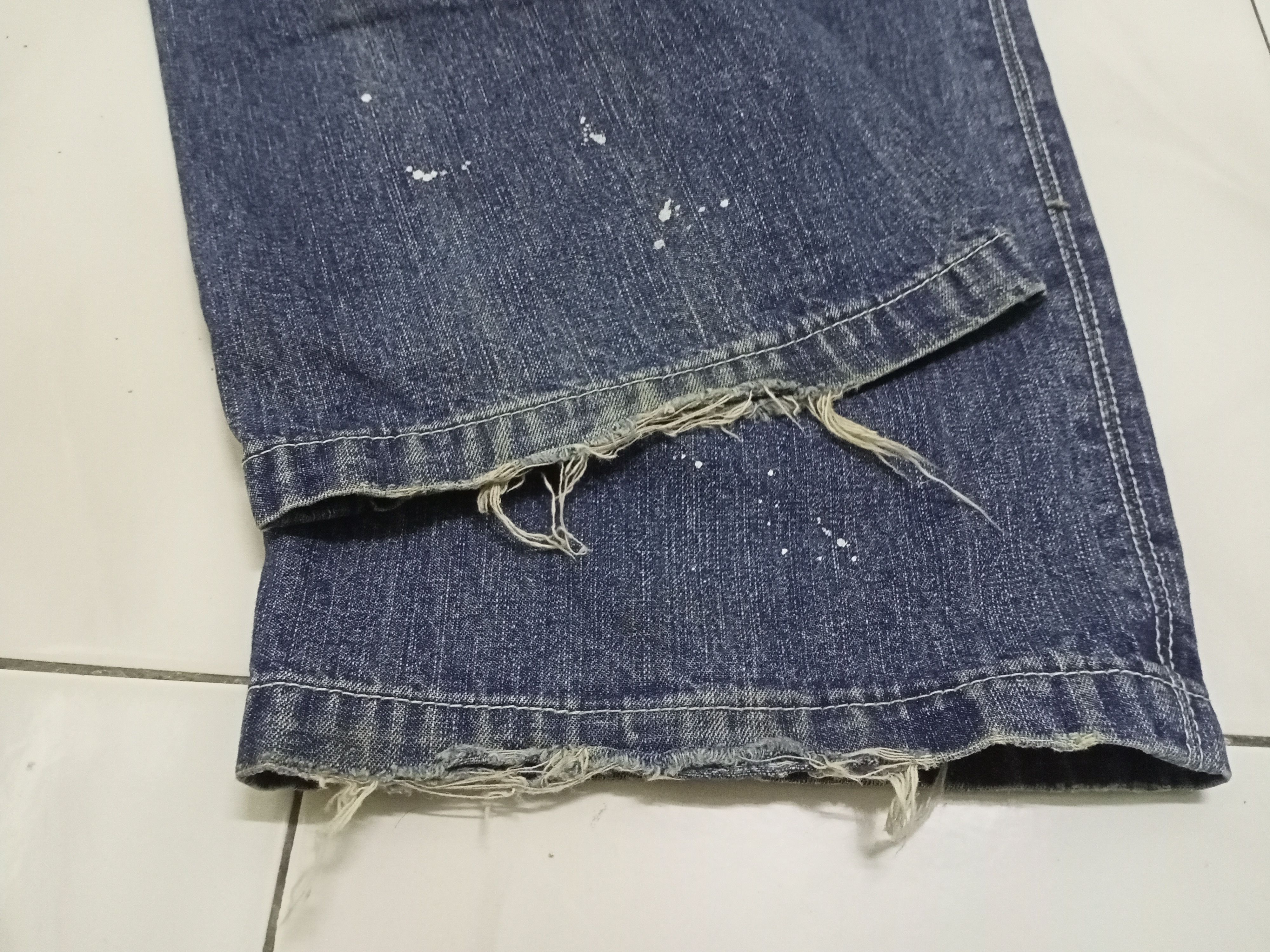 Japanese Brand Rage Blue Plain Splatter Denim Pants Size US 31 - 12 Thumbnail