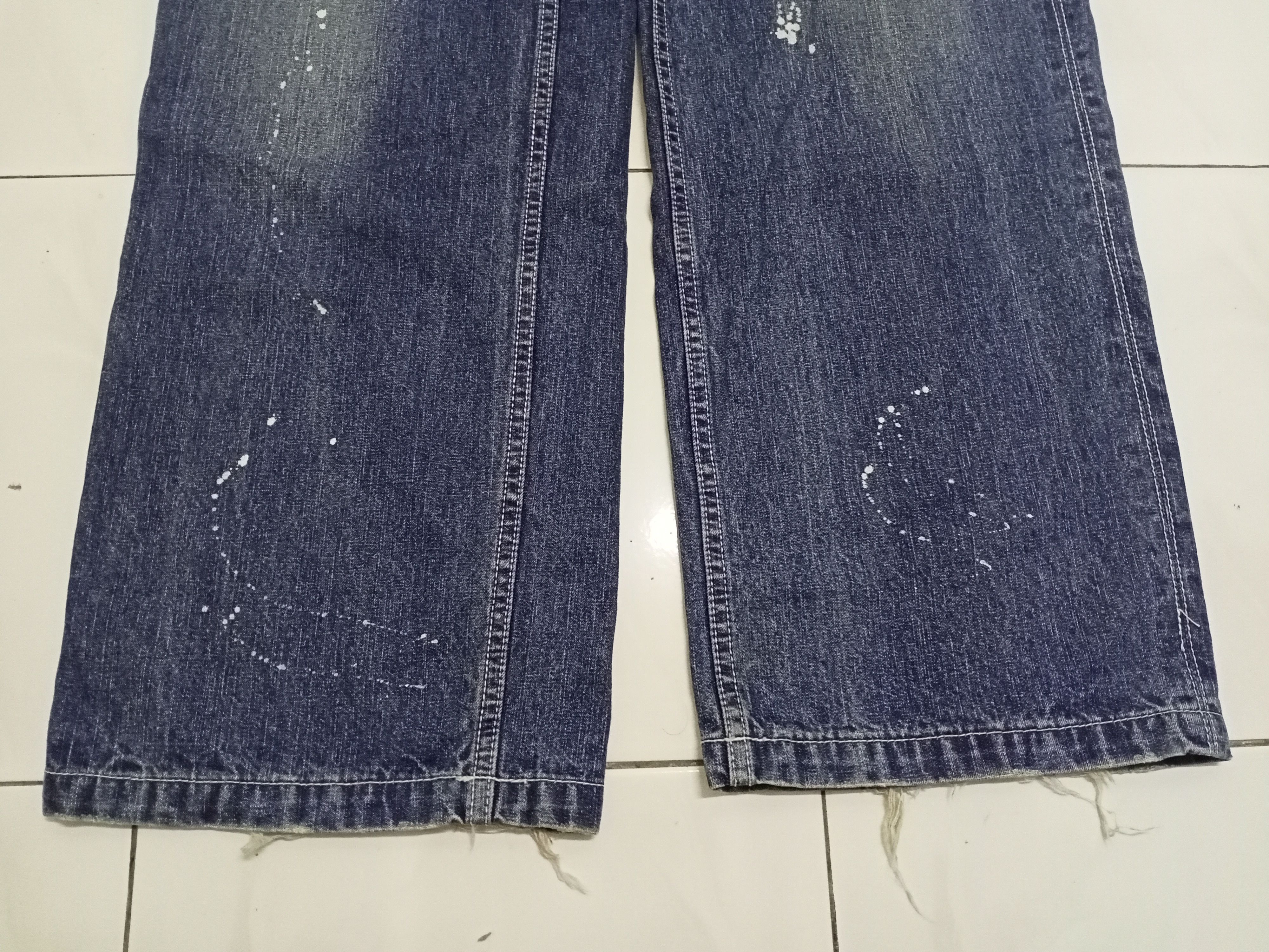Japanese Brand Rage Blue Plain Splatter Denim Pants Size US 31 - 9 Thumbnail