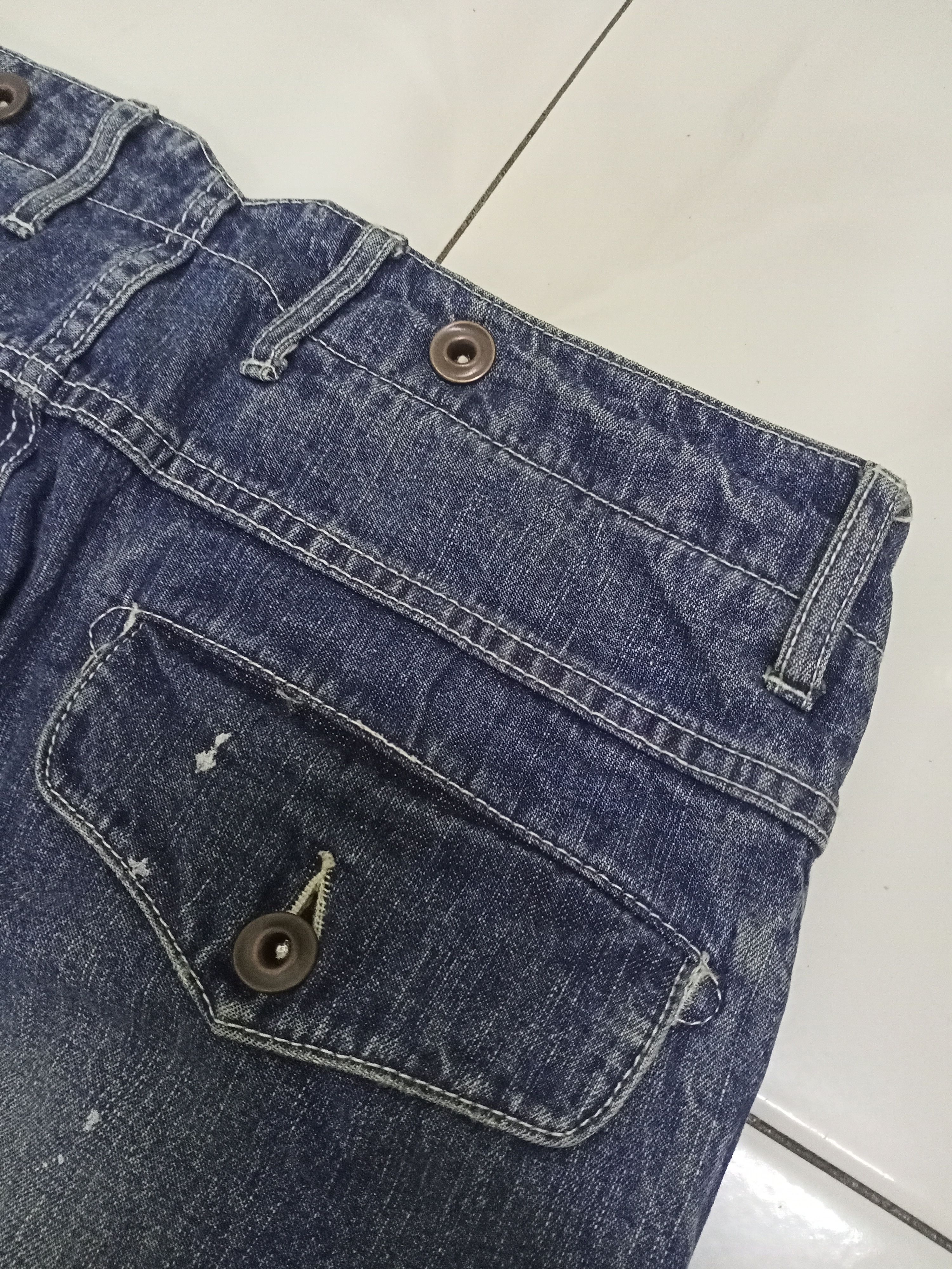 Japanese Brand Rage Blue Plain Splatter Denim Pants Size US 31 - 11 Thumbnail