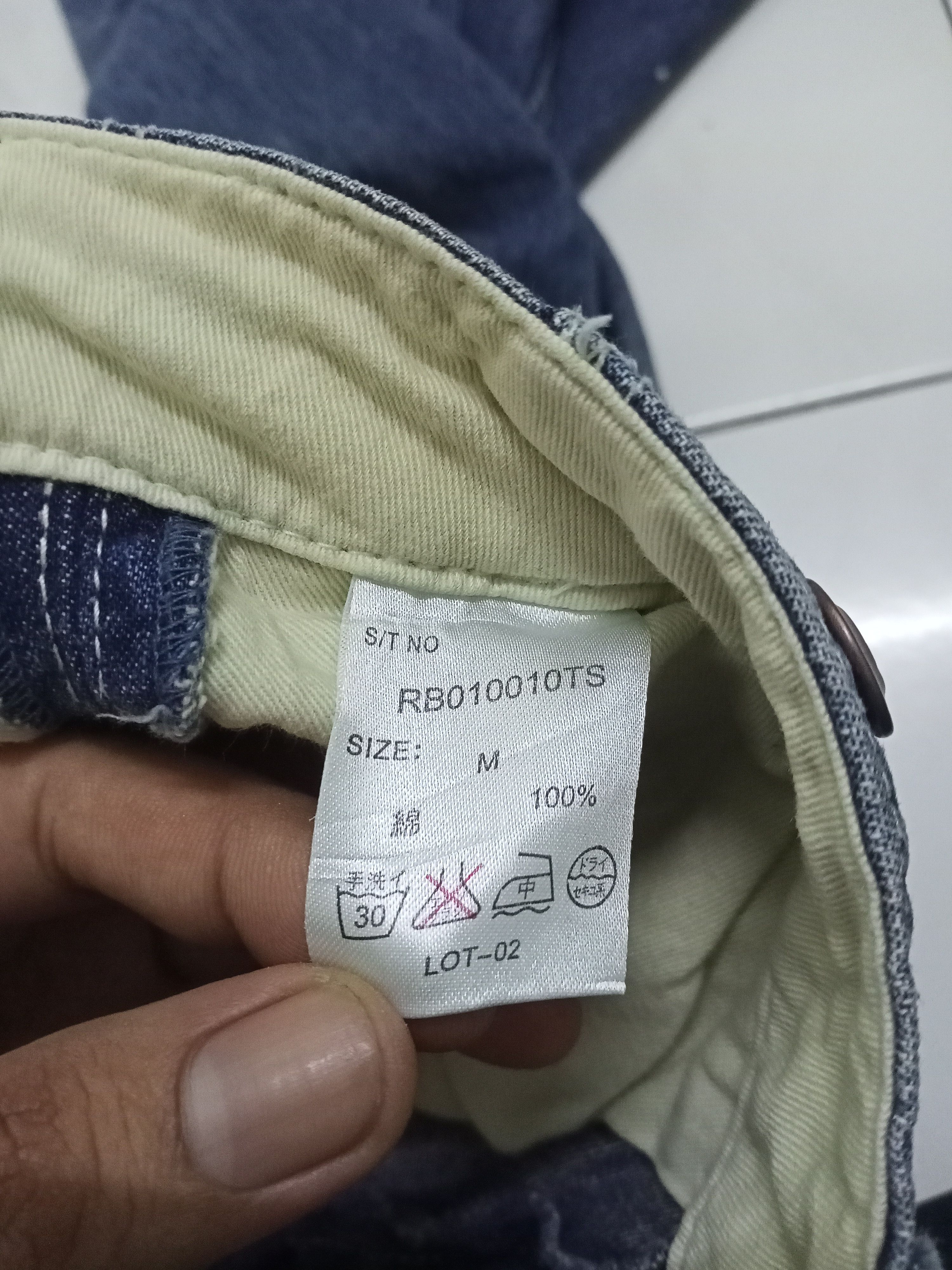 Japanese Brand Rage Blue Plain Splatter Denim Pants Size US 31 - 14 Thumbnail