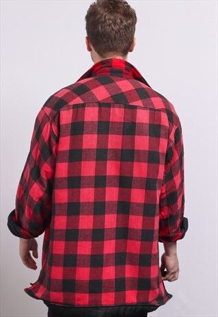 Vintage amazing flannel shirt print jacket - not leather parka coat Size US XL / EU 56 / 4 - 4 Thumbnail