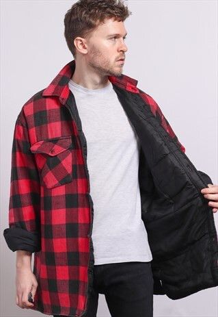 Vintage amazing flannel shirt print jacket - not leather parka coat Size US XL / EU 56 / 4 - 3 Thumbnail