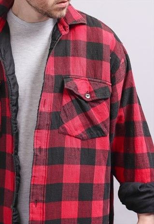 Vintage amazing flannel shirt print jacket - not leather parka coat Size US XL / EU 56 / 4 - 2 Thumbnail