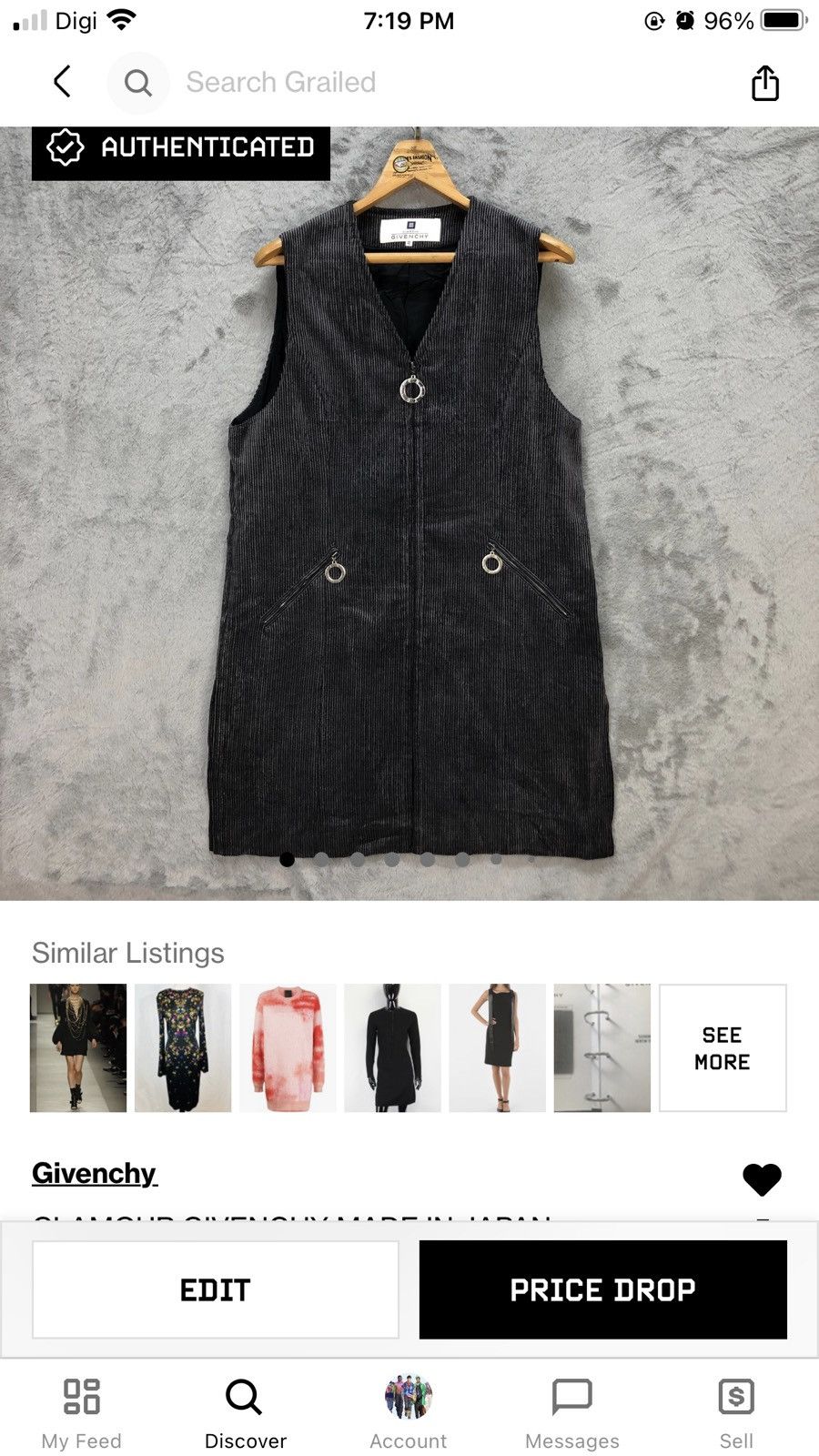 Givenchy GLAMOUR GIVENCHY MADE IN JAPAN CORDUROY DRESS #5579-199 Size M / US 6-8 / IT 42-44 - 10 Thumbnail