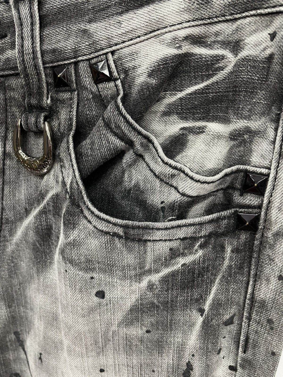 Japanese Brand VERY RARE🔥Acid Wash Punk Denim FOC Mastermind ToteBag Size US 29 - 10 Thumbnail