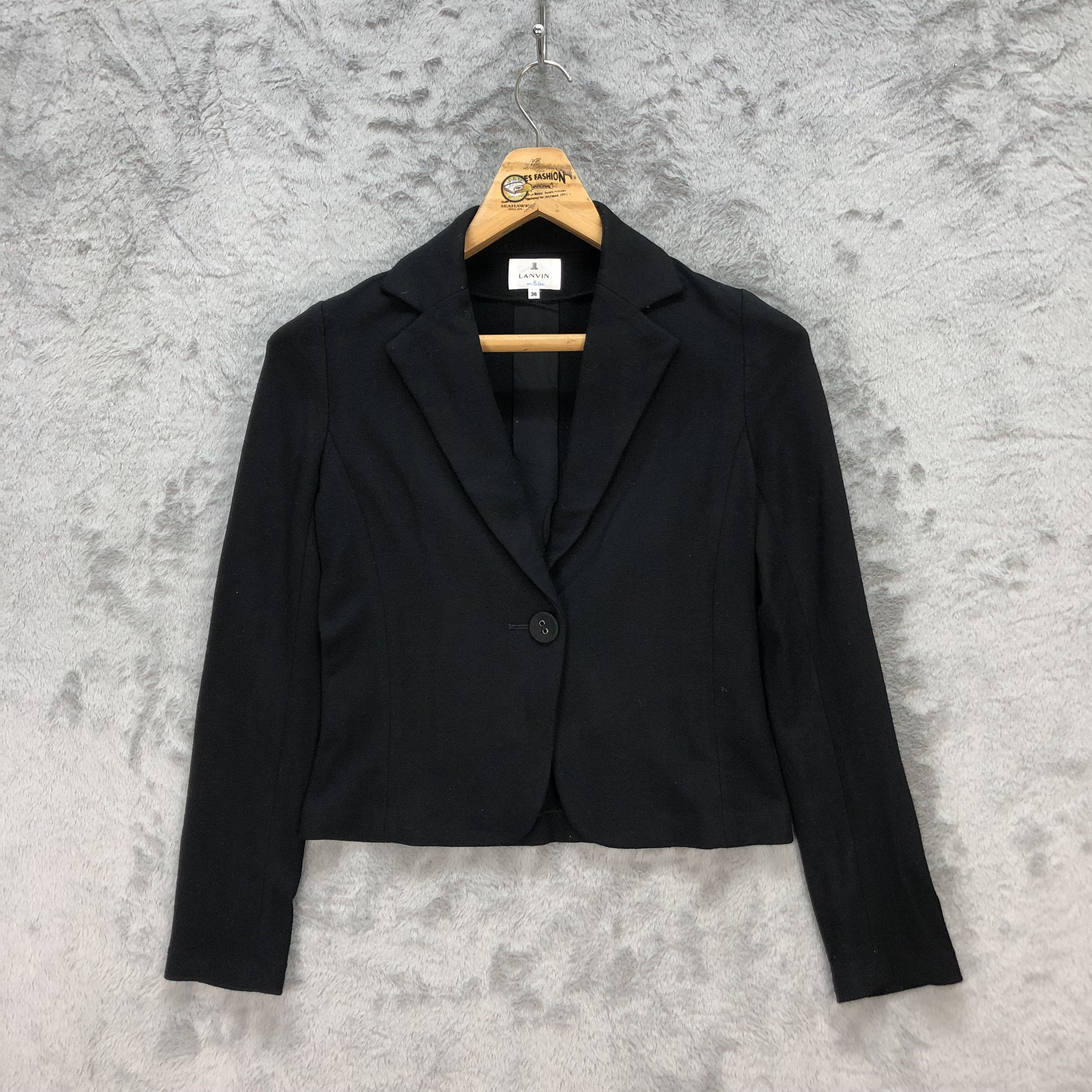 Lanvin LANVIN SINGLE BUTTON CROPPED JACKET / BLAZER #5609-200 Size XS / US 0-2 / IT 36-38 - 1 Thumbnail