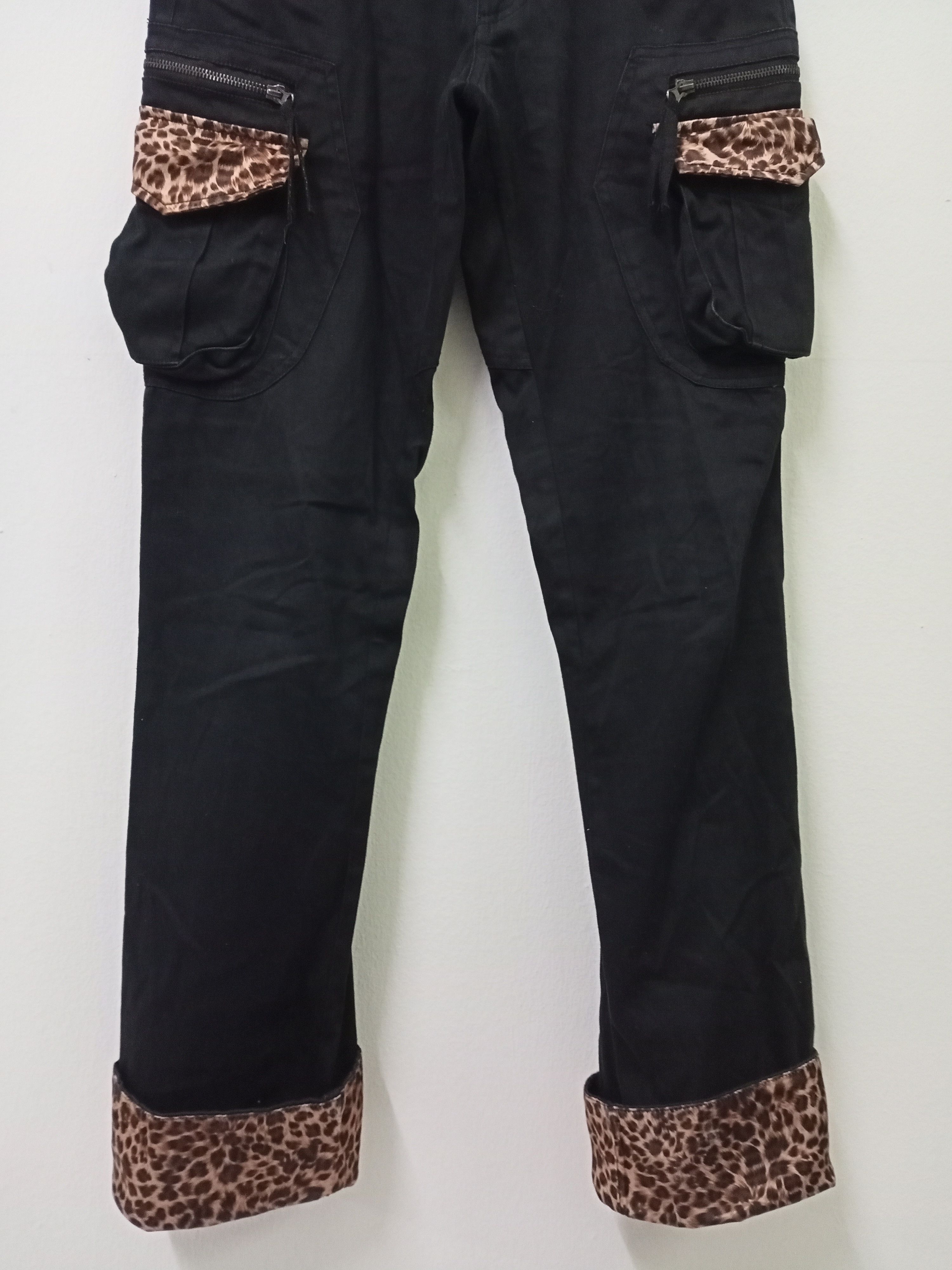 Japanese Brand Kui Black Leopard Pattern Cargo Pants Size US 30 / EU 46 - 6 Thumbnail