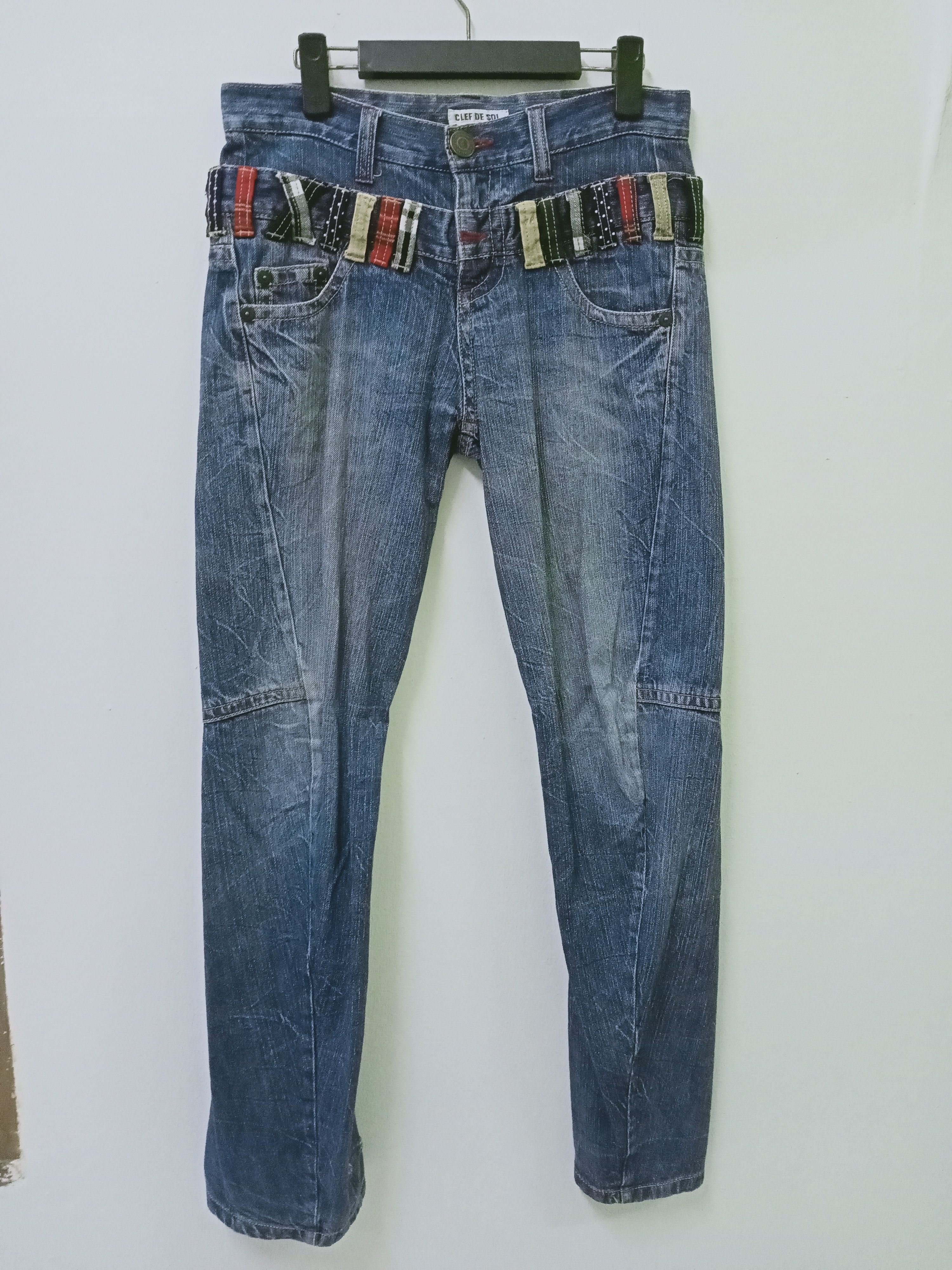 Japanese Brand Japanese Brand Clef De Sol Double Waist Denim Jeans Size US 31 - 1 Thumbnail