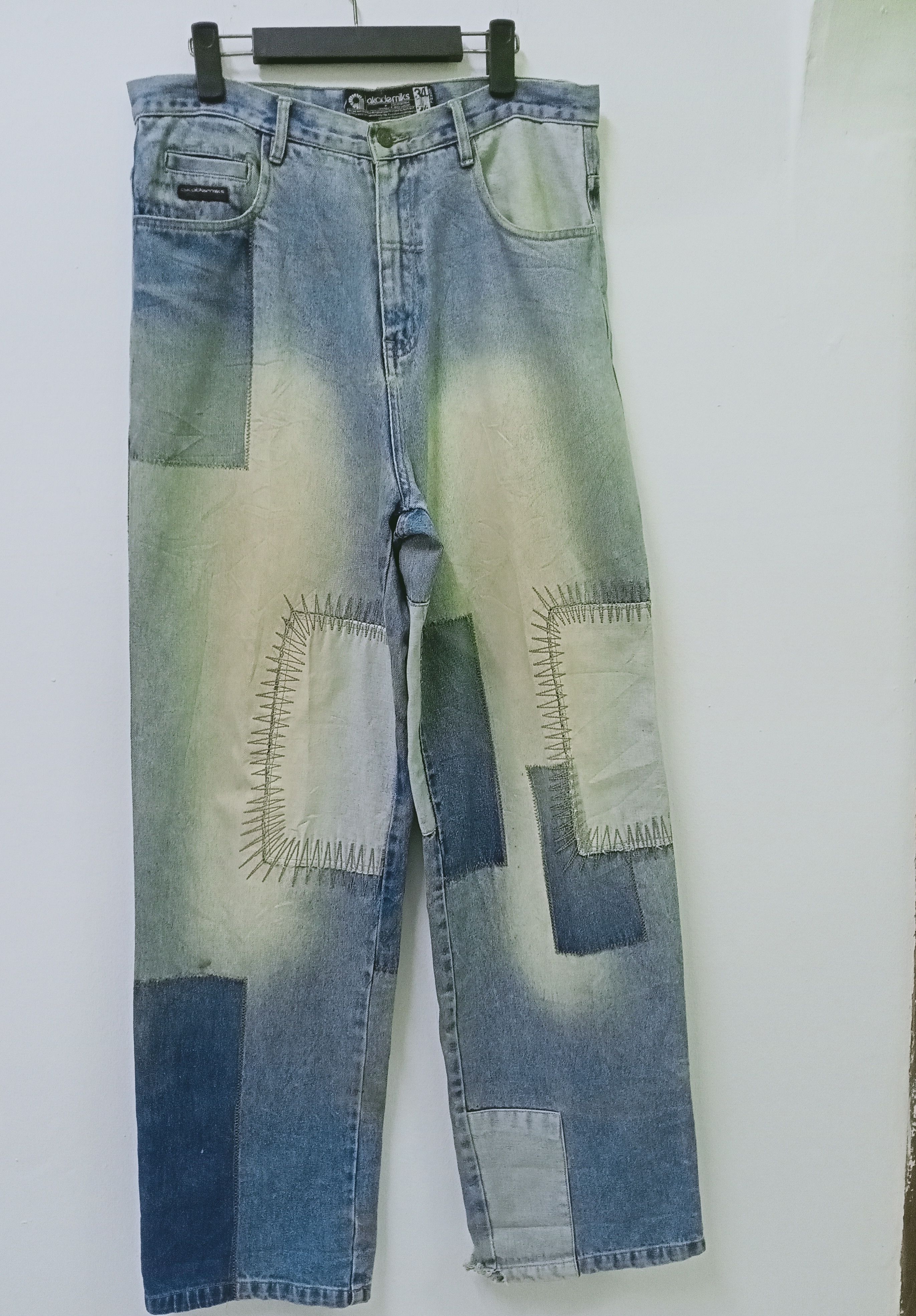 Akademiks Vintage Y2k Akademiks Patchwork Baggy Jean Size US 34 / EU 50 - 1 Thumbnail