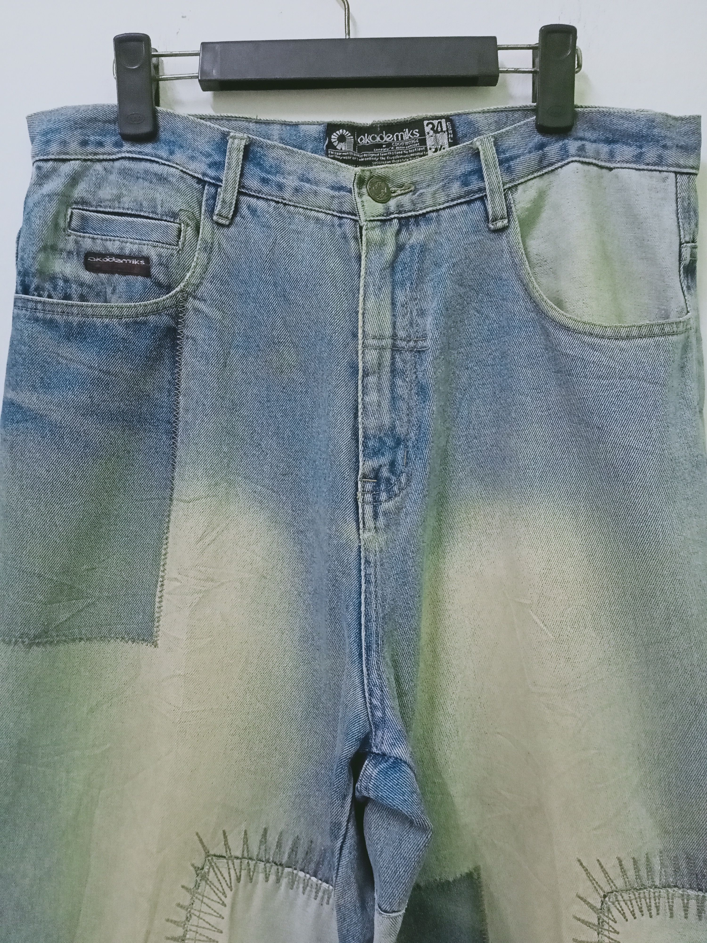 Akademiks Vintage Y2k Akademiks Patchwork Baggy Jean Size US 34 / EU 50 - 5 Thumbnail