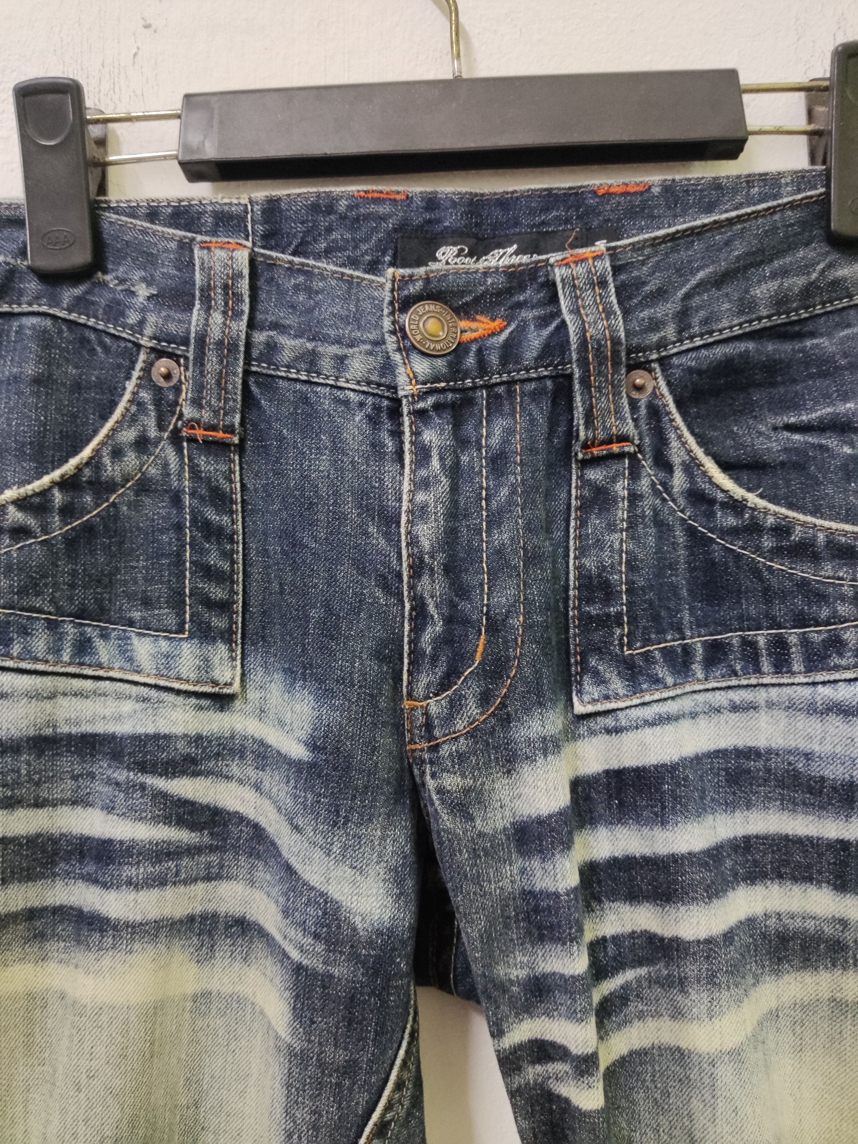 Japanese Brand Root Three Boot Cut Acid Wash Jeans Size US 33 - 7 Thumbnail