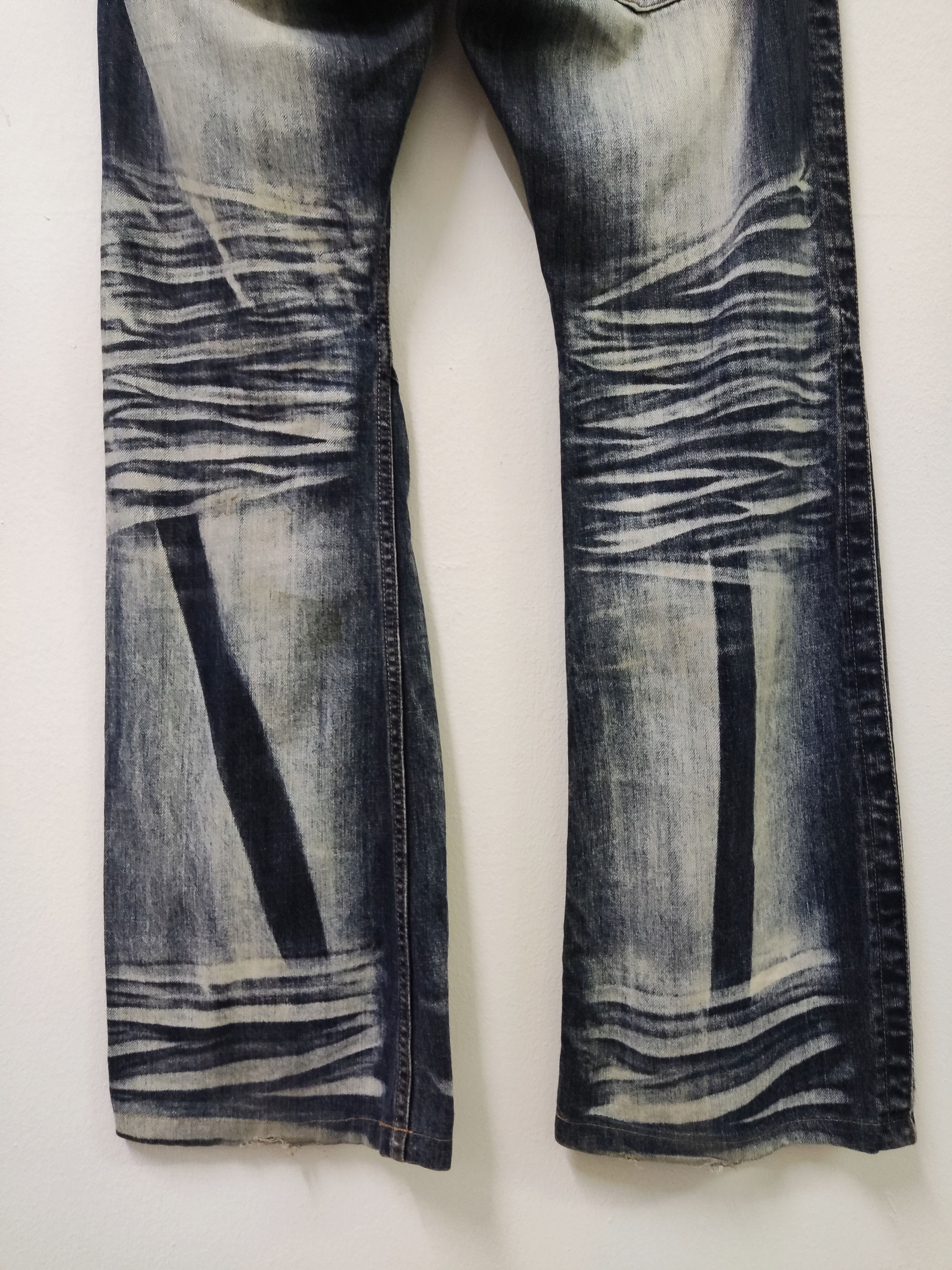 Japanese Brand Root Three Boot Cut Acid Wash Jeans Size US 33 - 12 Thumbnail