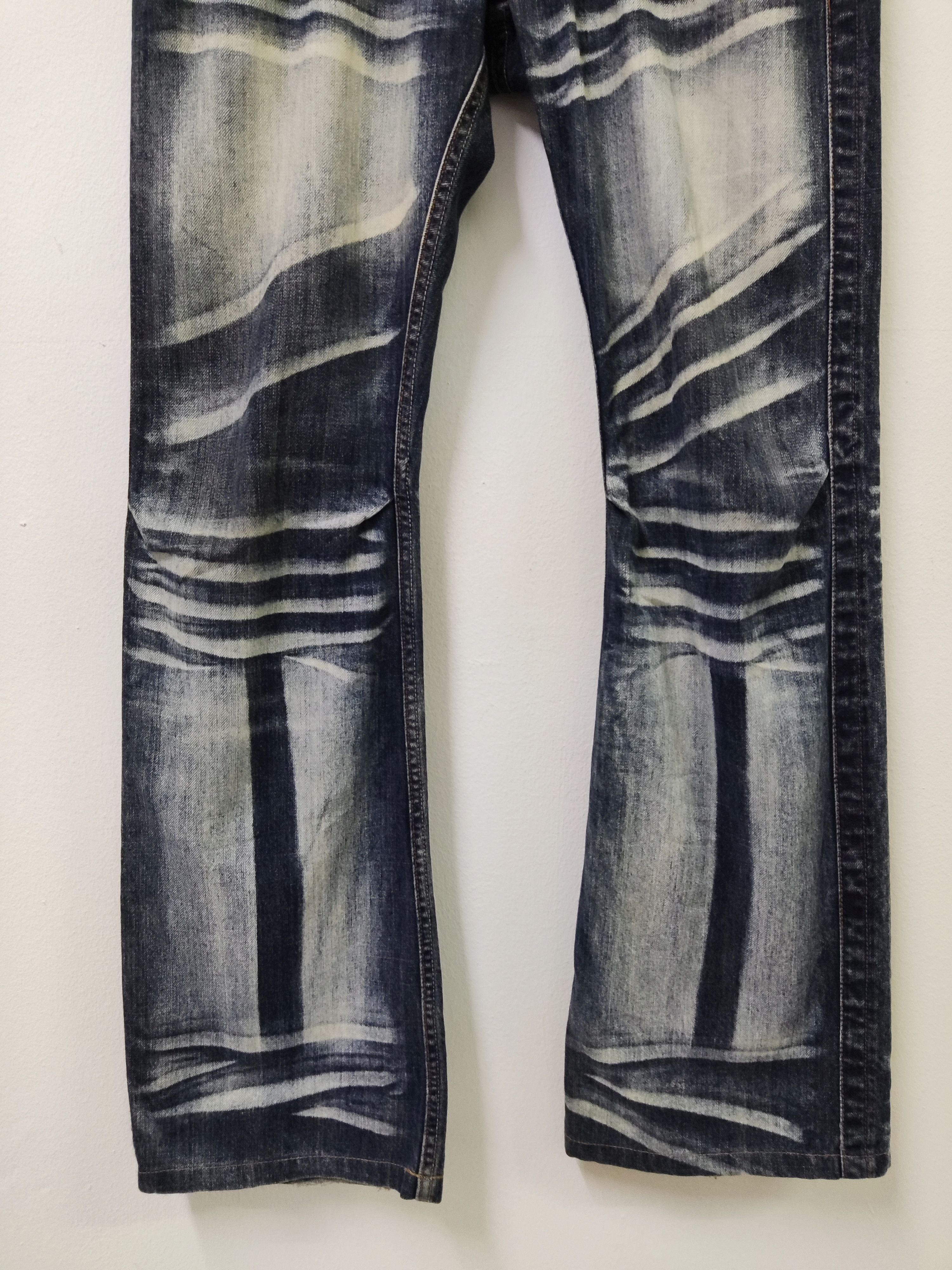 Japanese Brand Root Three Boot Cut Acid Wash Jeans Size US 33 - 4 Thumbnail