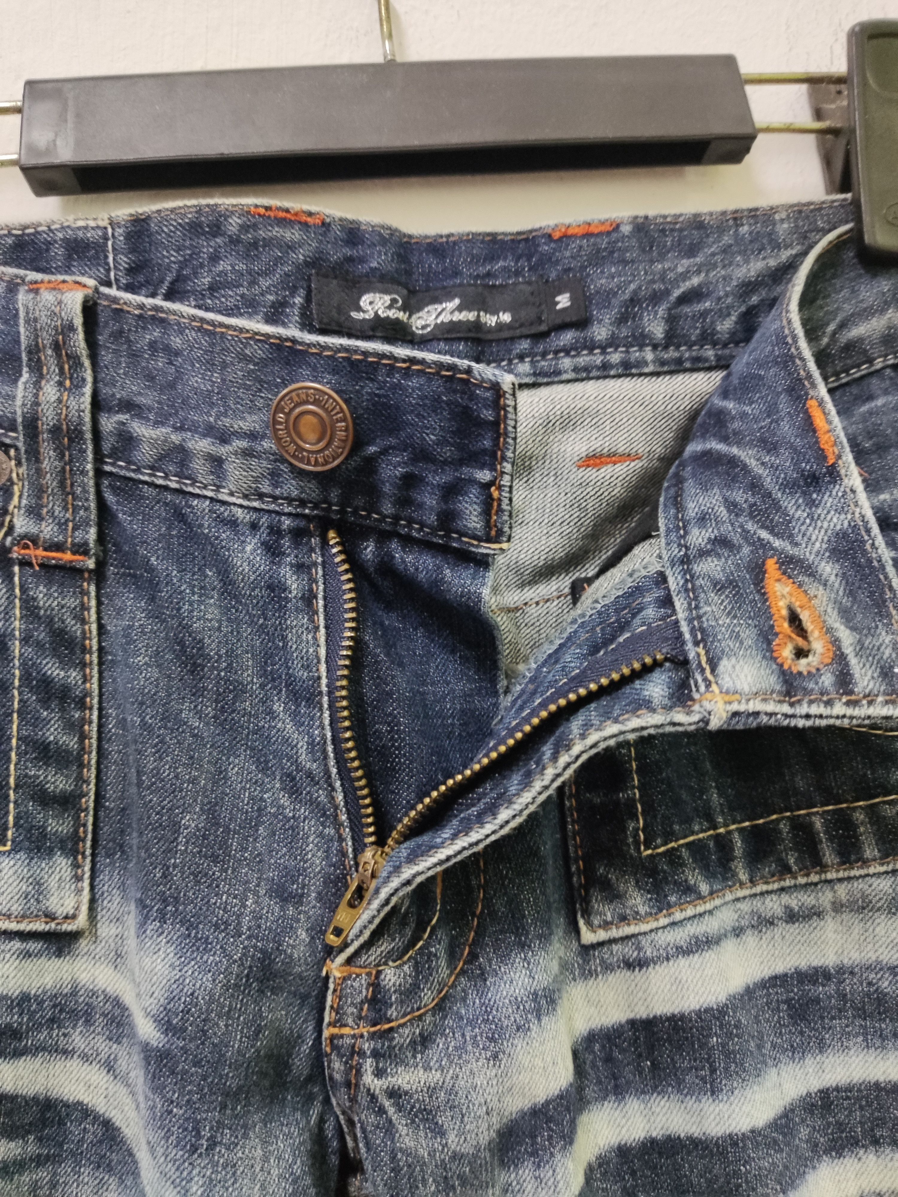 Japanese Brand Root Three Boot Cut Acid Wash Jeans Size US 33 - 8 Thumbnail