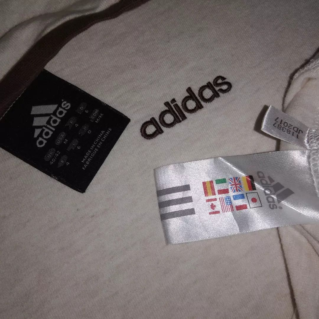 Adidas VTG y2k 2000s Adidas ringer tan/brown tshirt retro classic Size US M / EU 48-50 / 2 - 3 Thumbnail