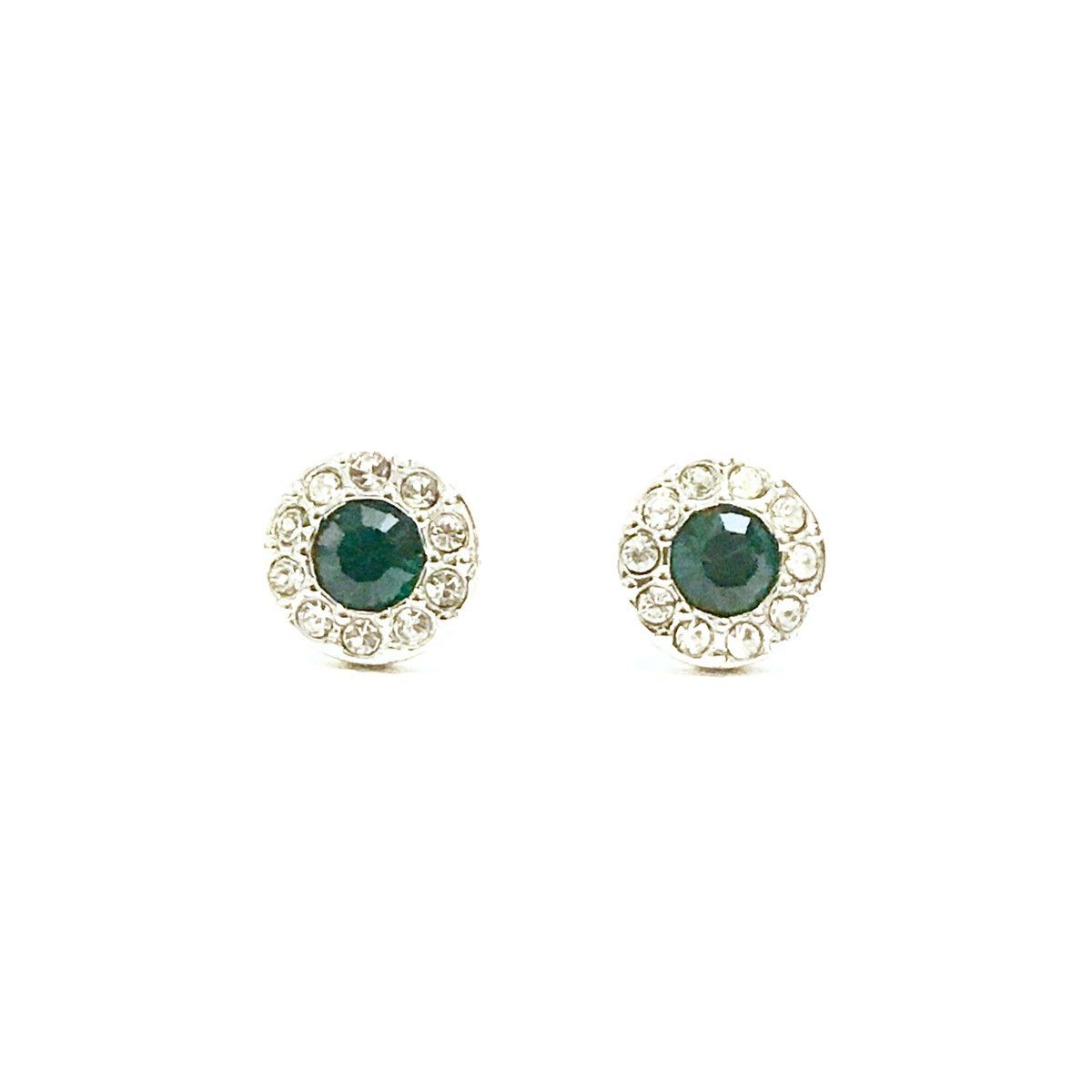 Pre-owned Givenchy Green Silver Stud Earrings