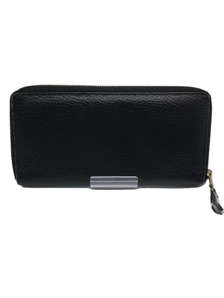 Wallets Black Long Leather Zip Plain