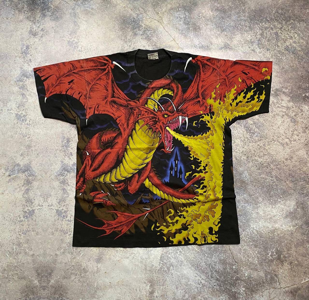 Liquid Blue VINTAGE 1993 LIQUID BLUE DRAGON ALL OVER PRINT T-SHIRT TEE Size US L / EU 52-54 / 3 - 1 Thumbnail