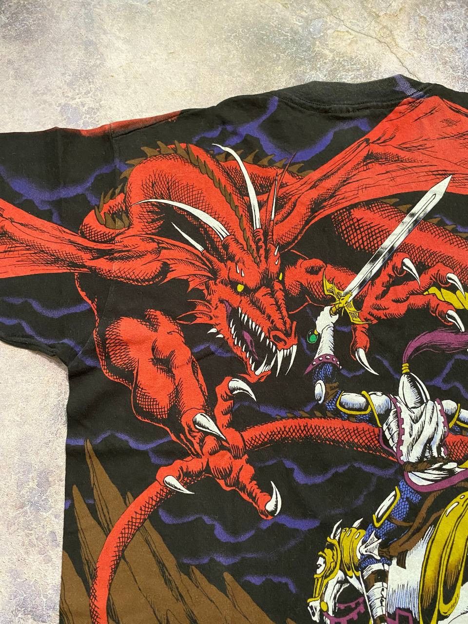 Liquid Blue VINTAGE 1993 LIQUID BLUE DRAGON ALL OVER PRINT T-SHIRT TEE Size US L / EU 52-54 / 3 - 12 Thumbnail